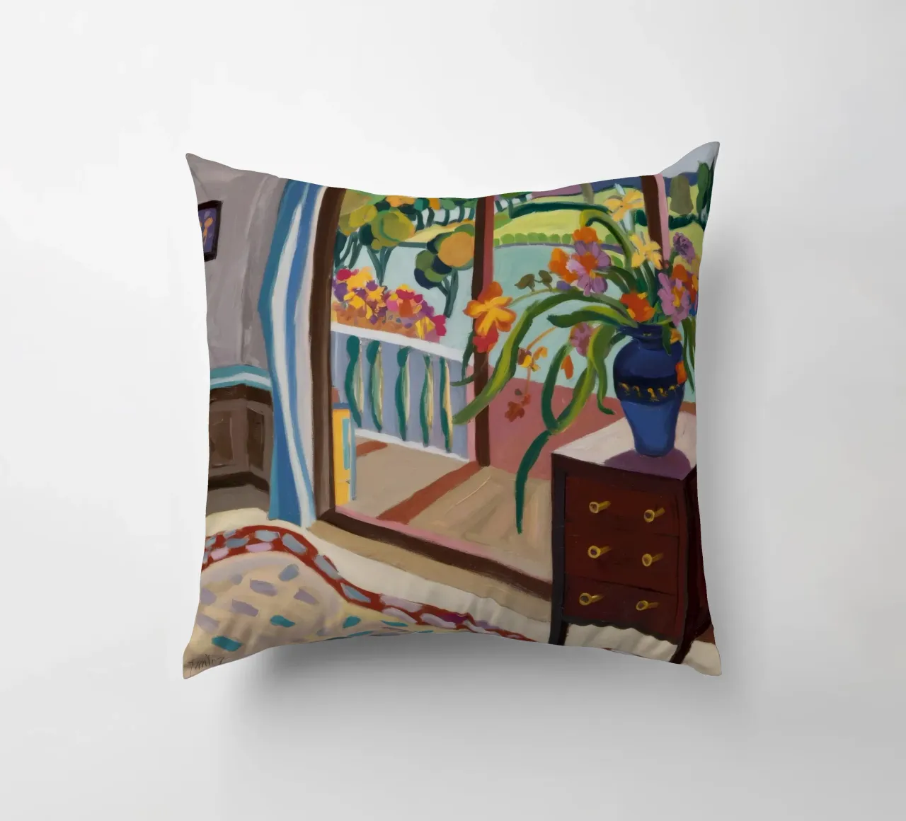 Canzone del balcone floreale cuscino da Mystic Grain