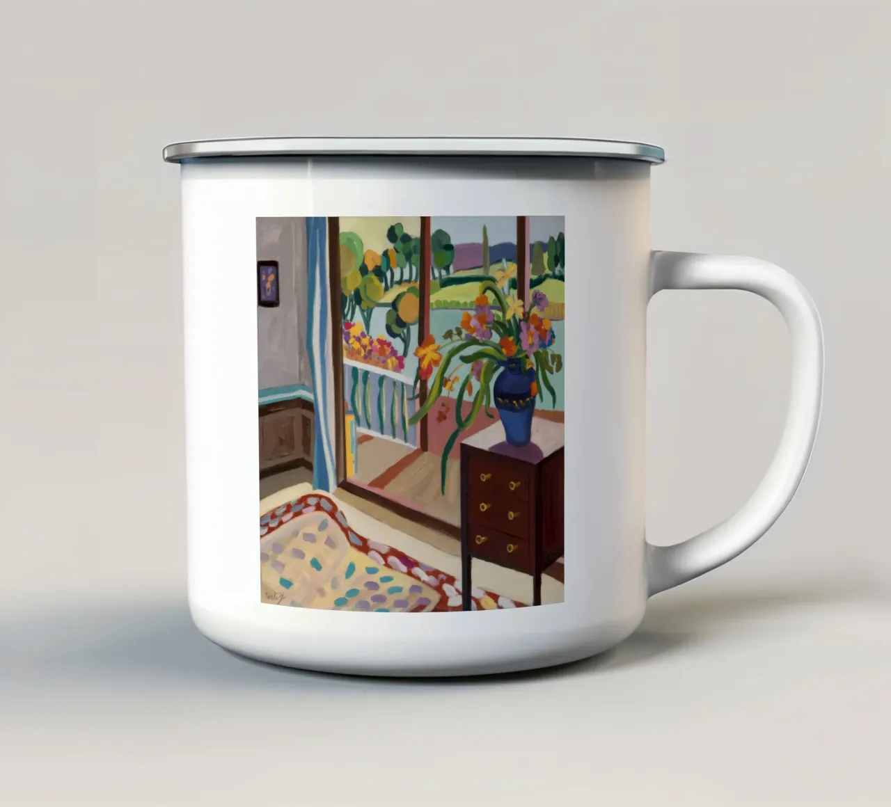 Canzone del balcone floreale tazza in smalto da Mystic Grain