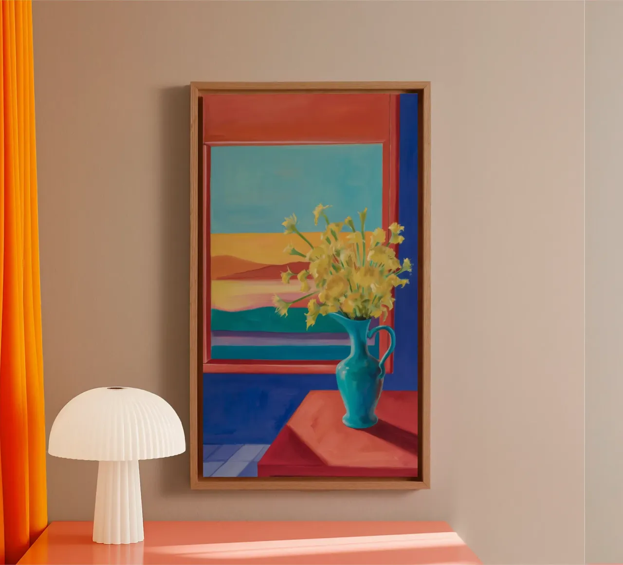 Orizzonte d'oro in fiore tela con Cornice a cassetta da Mystic Grain