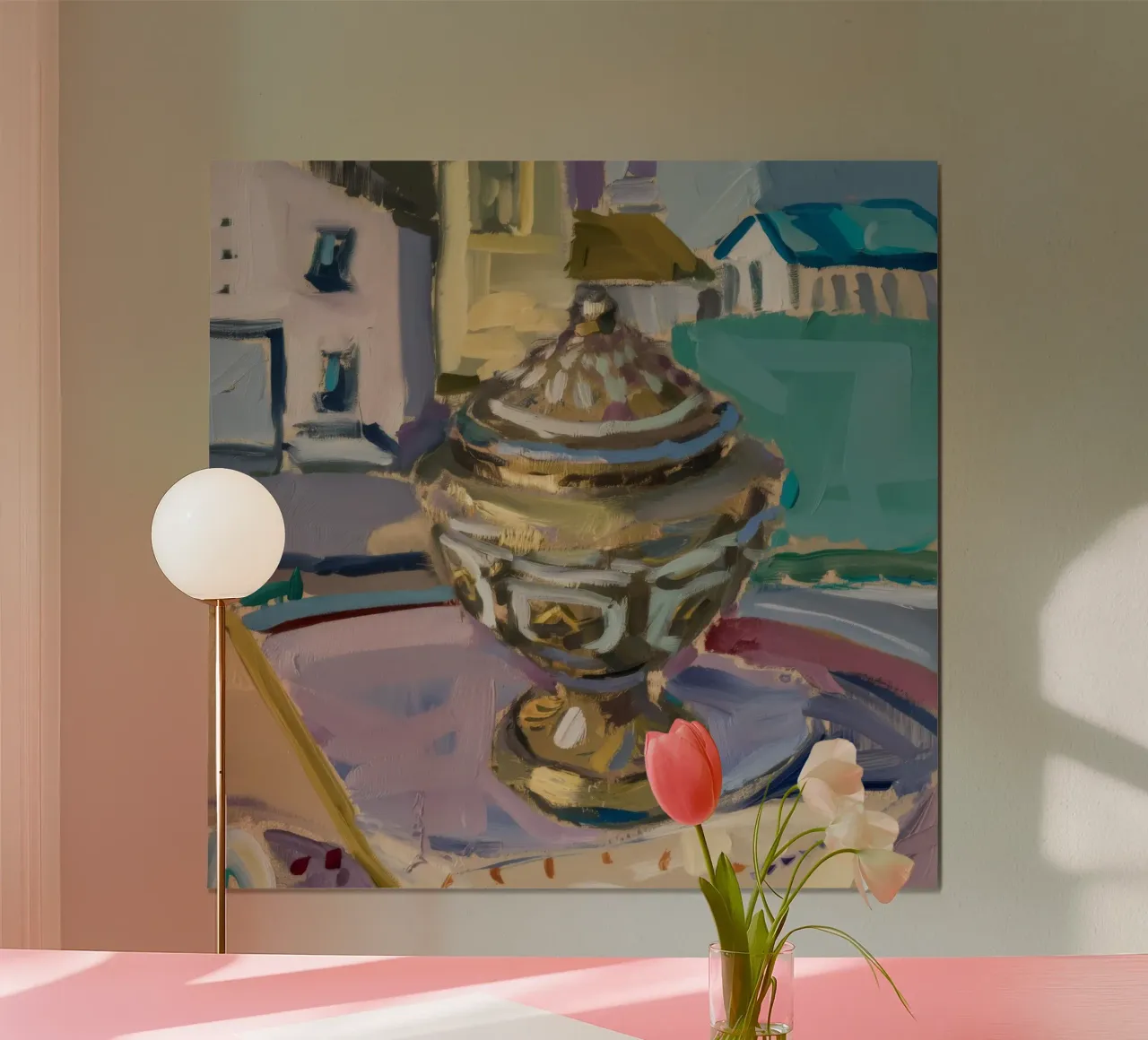 Offrande lumineuse ornée poster avec cadre en plastique de Mystic Grain