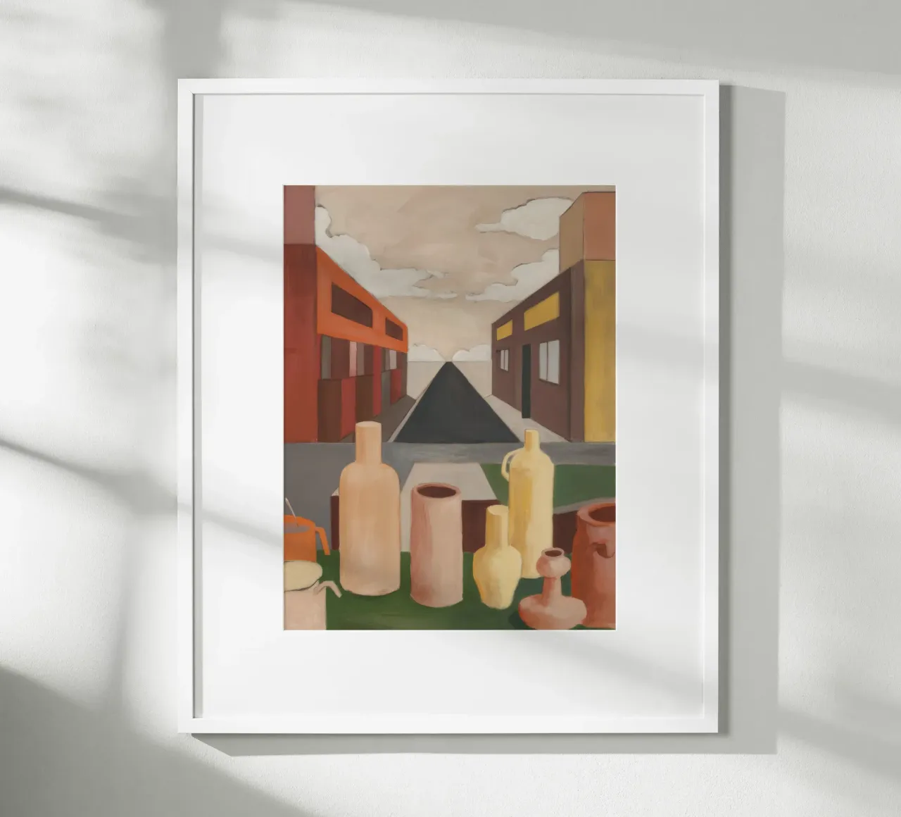 Eco di strada in ceramica poster con telaio in legno da Mystic Grain