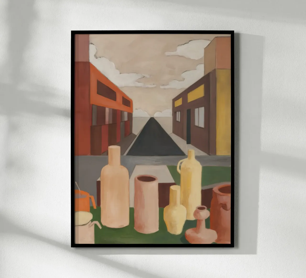 Eco di strada in ceramica poster con telaio in legno da Mystic Grain