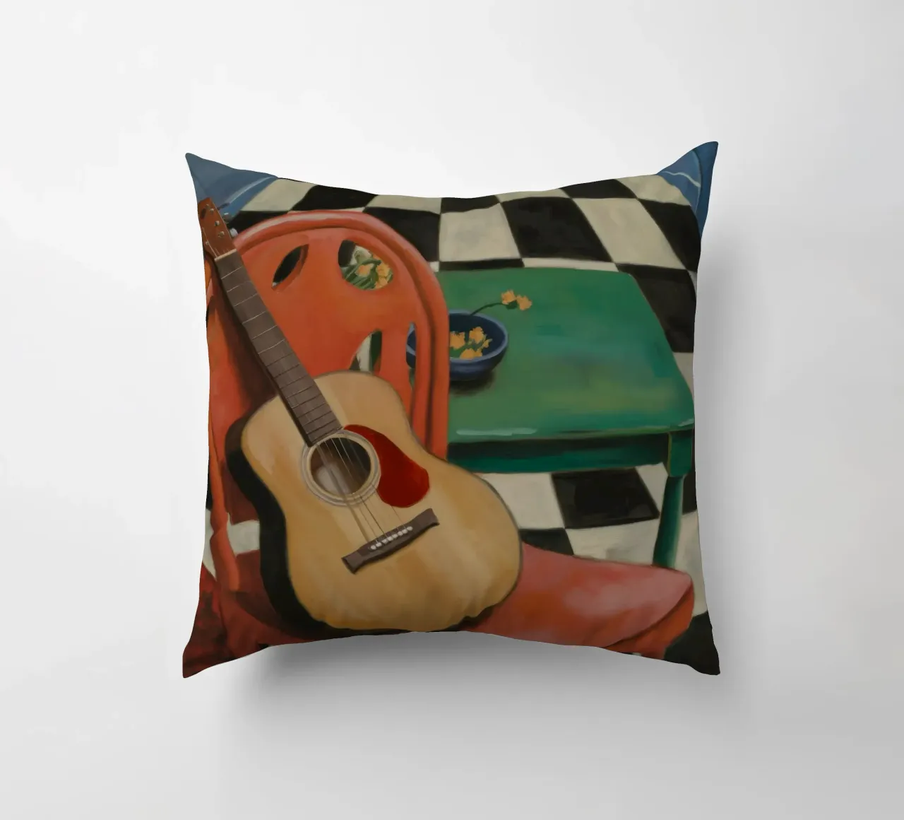 Harmony Through Strings decorative cushion by Mystic Grain