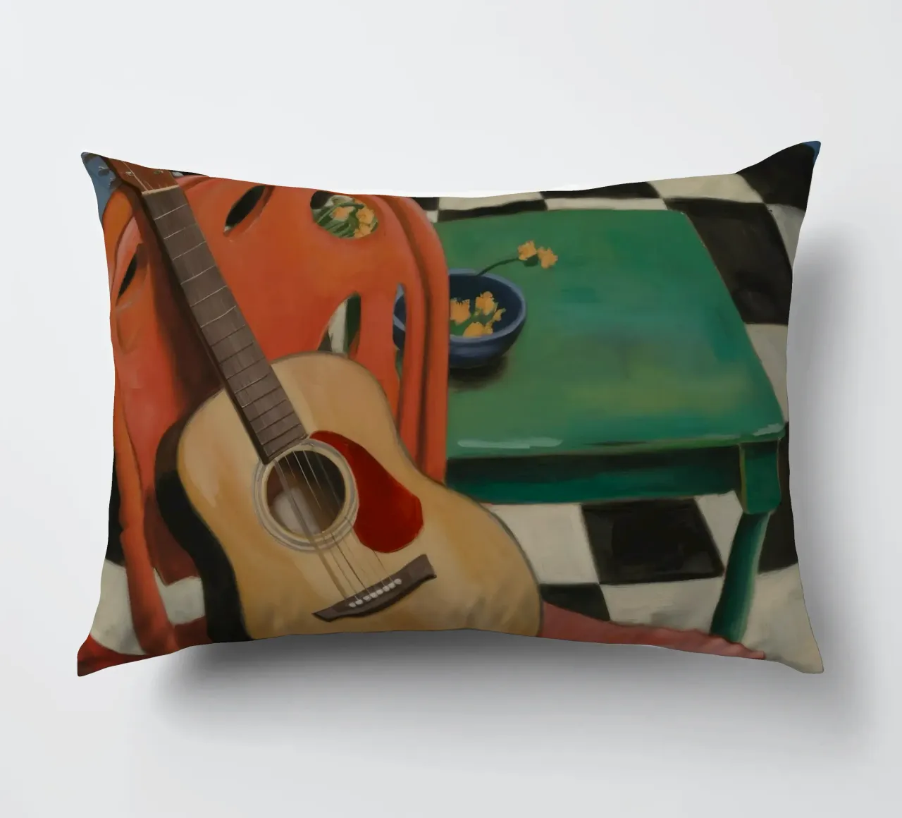 Harmony Through Strings decorative cushion by Mystic Grain
