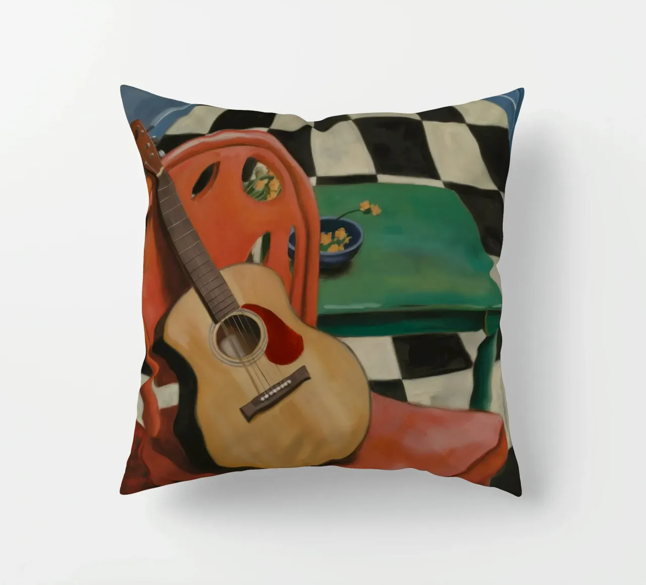 Harmony Through Strings decorative cushion by Mystic Grain