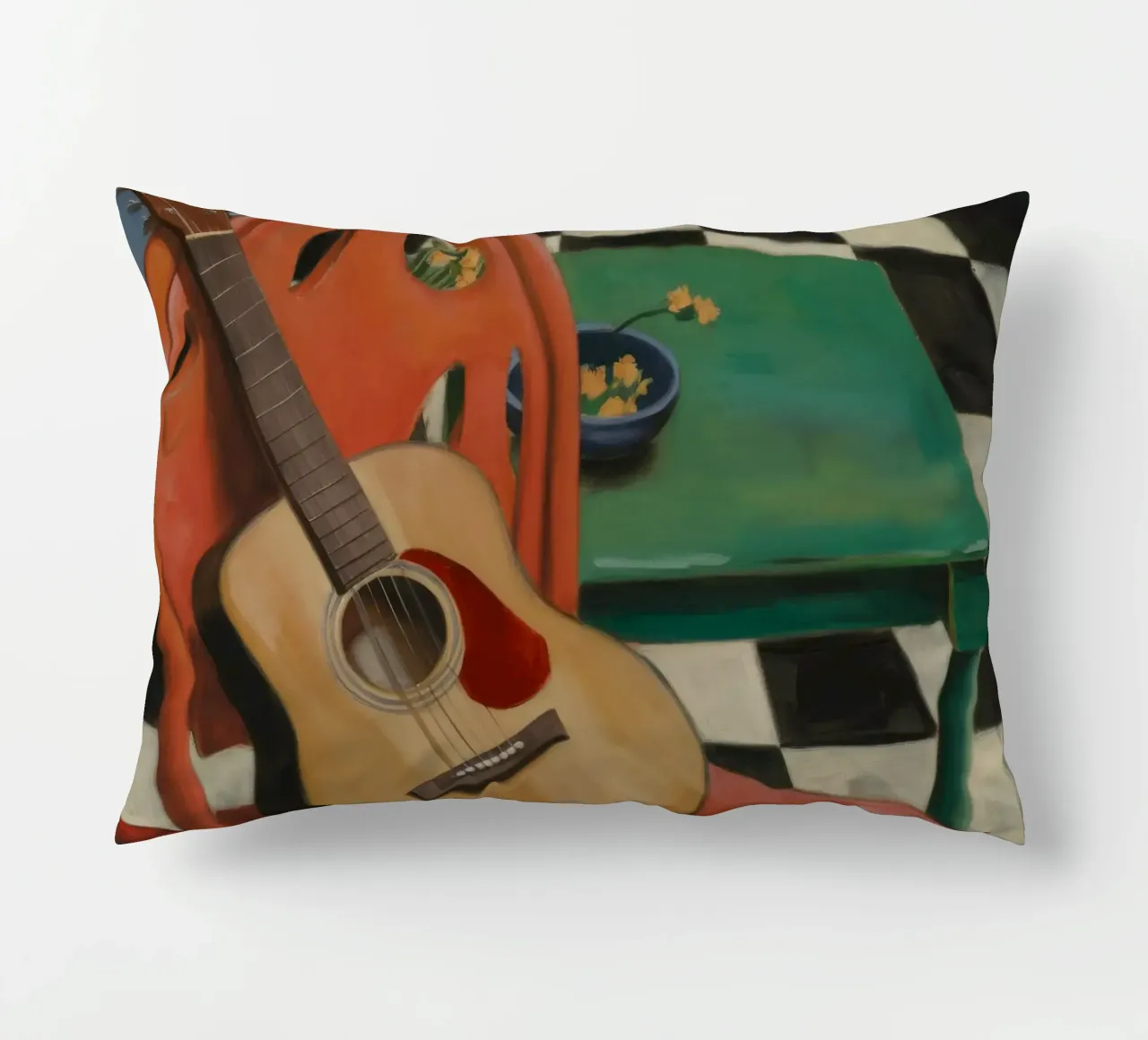 Harmony Through Strings decorative cushion by Mystic Grain