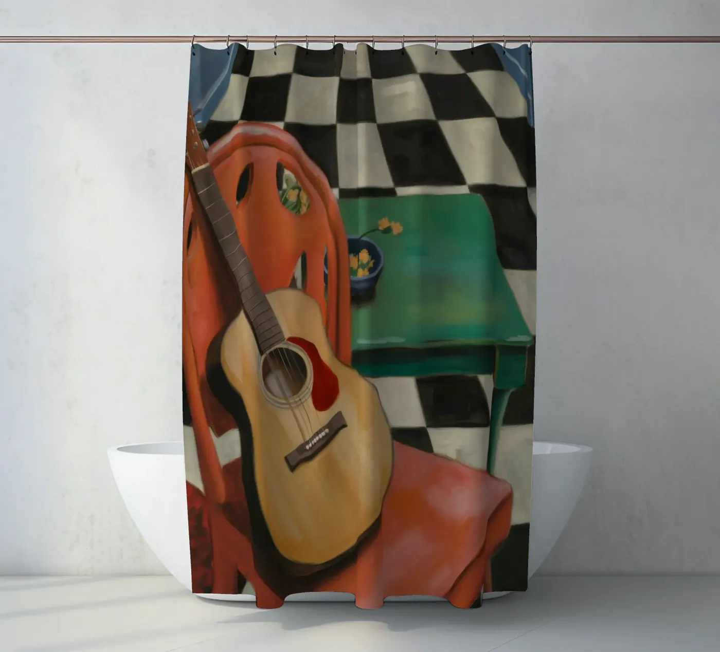 Harmonie door snaren douchegordijn van Mystic Grain