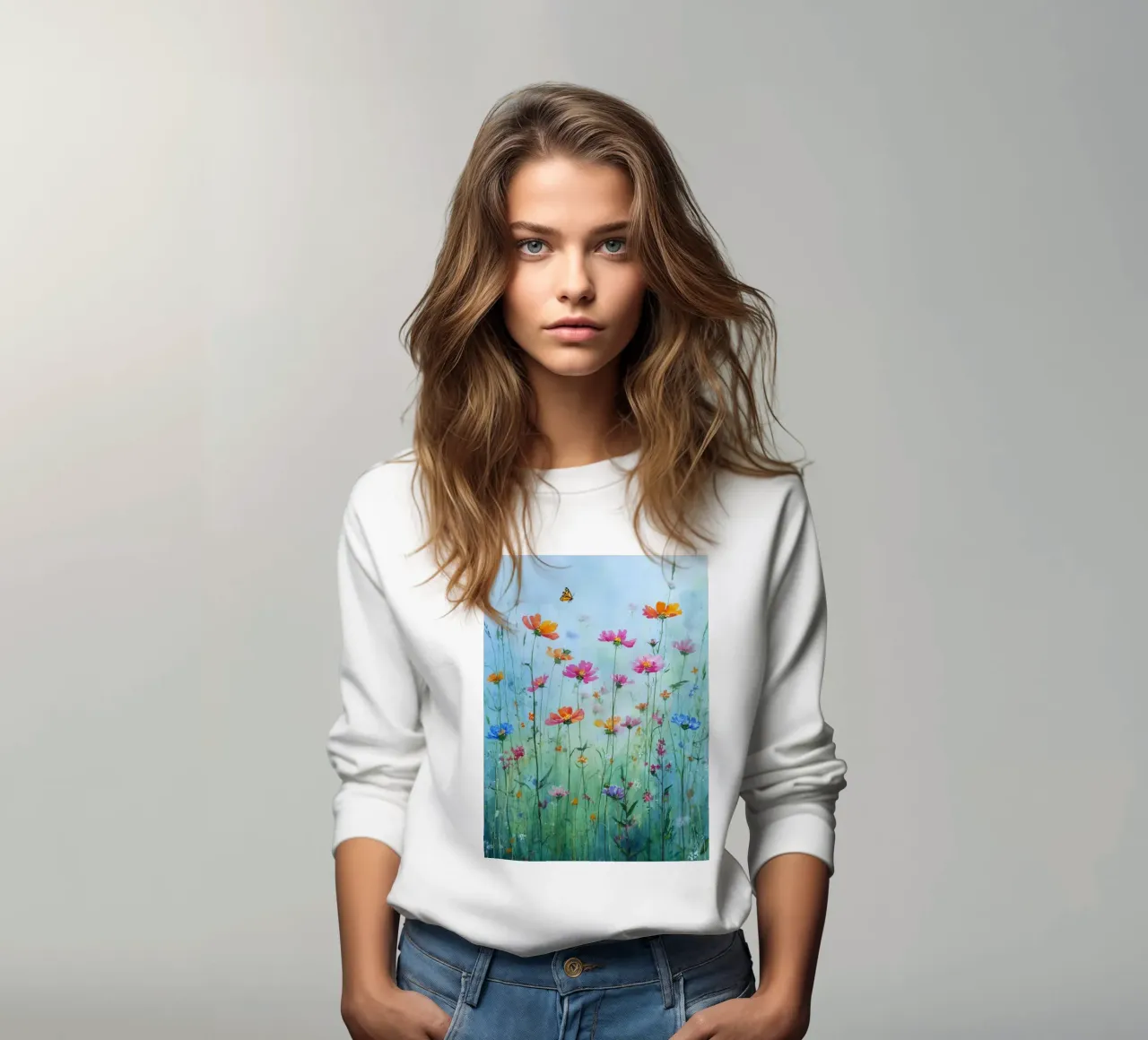 Summer meadow in bloom C felpa da Mateo