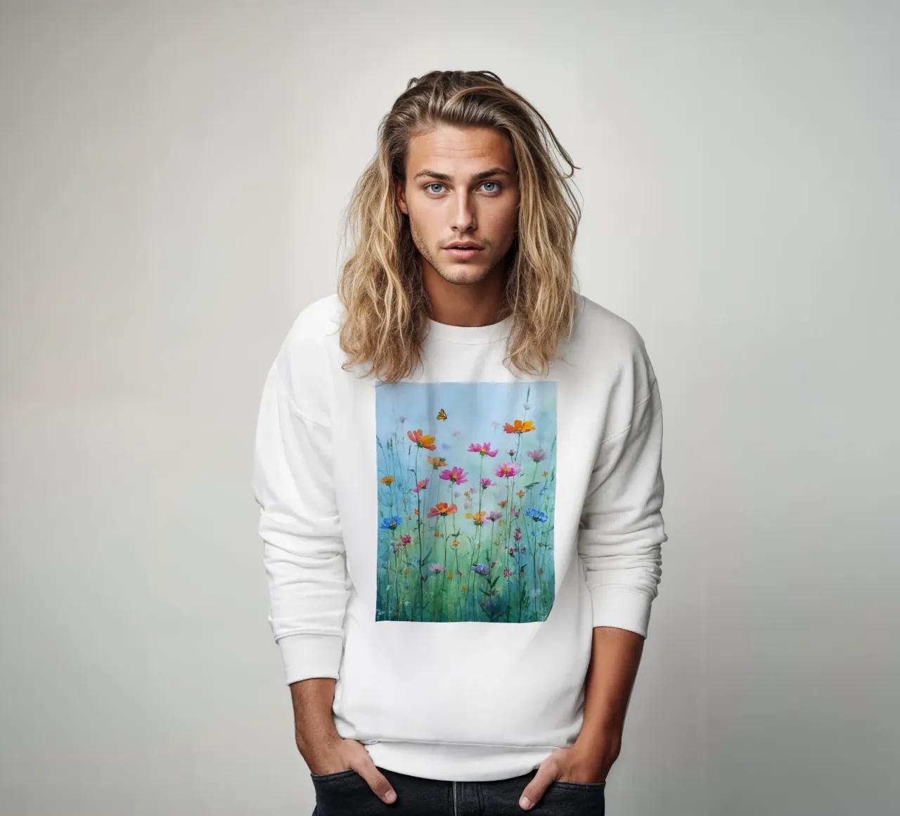 Summer meadow in bloom C felpa da Mateo