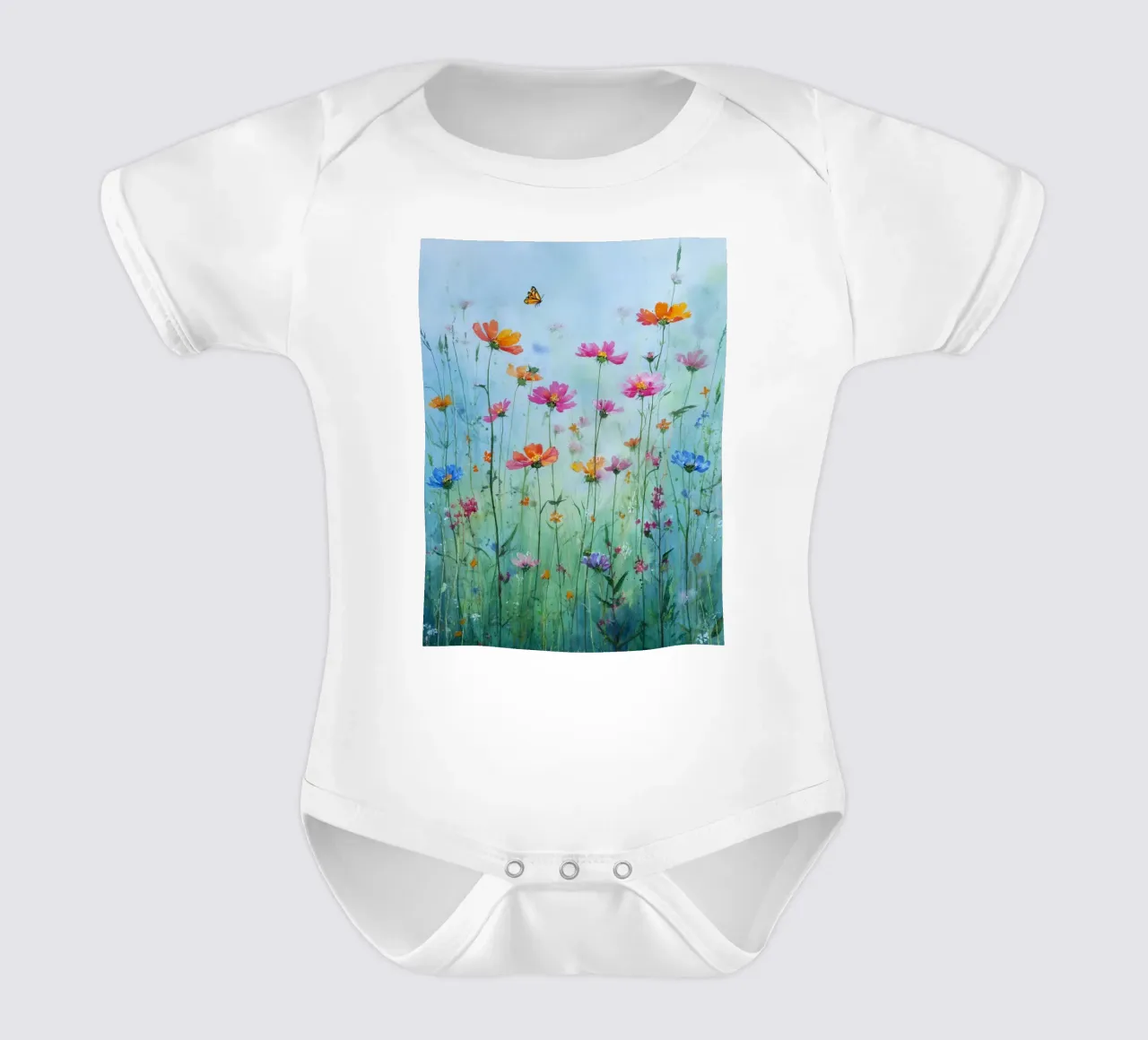 Summer meadow in bloom C body neonato maniche corte da Mateo