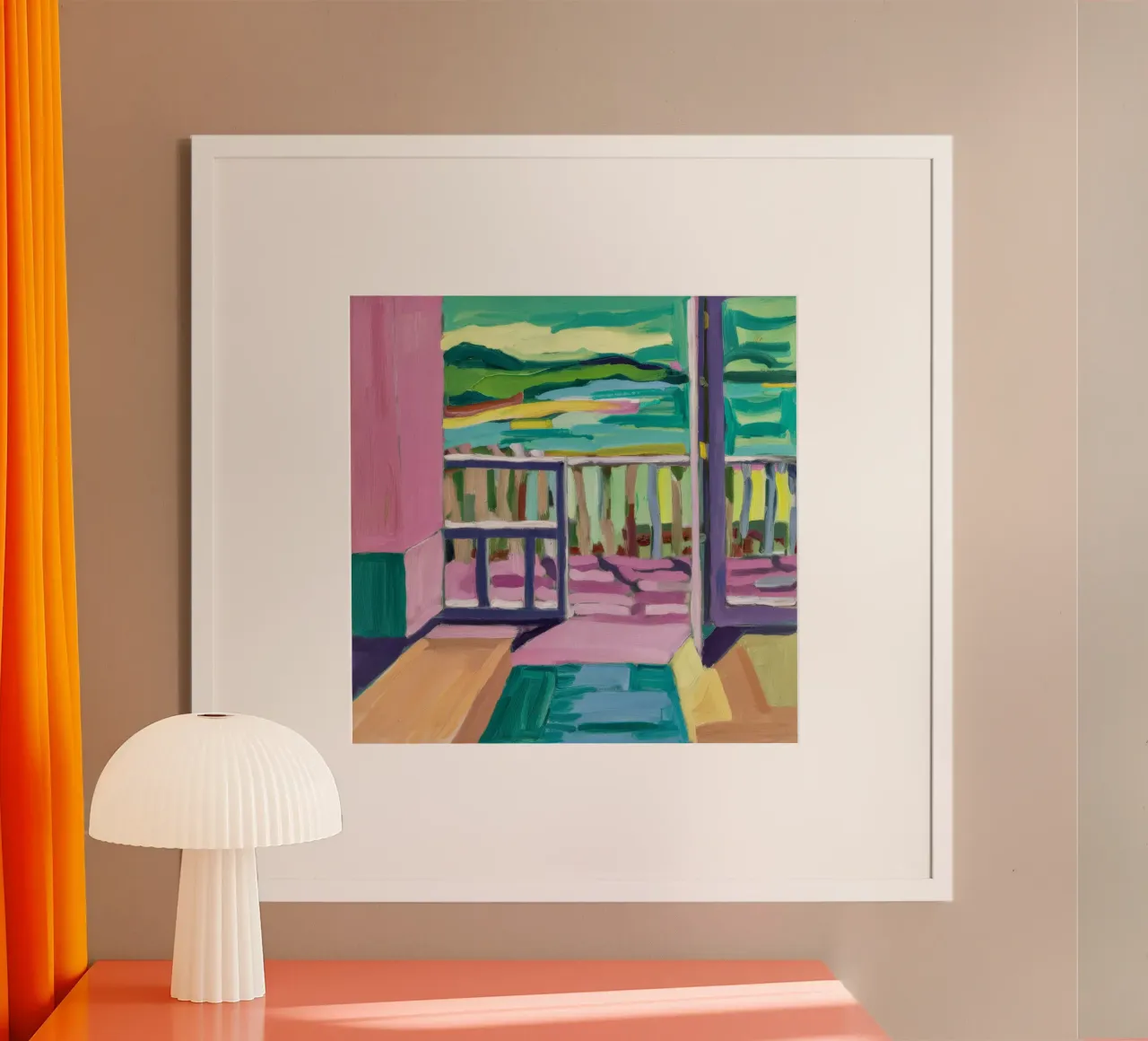 Sogno del portico pastello poster con telaio in alluminio da Mystic Grain