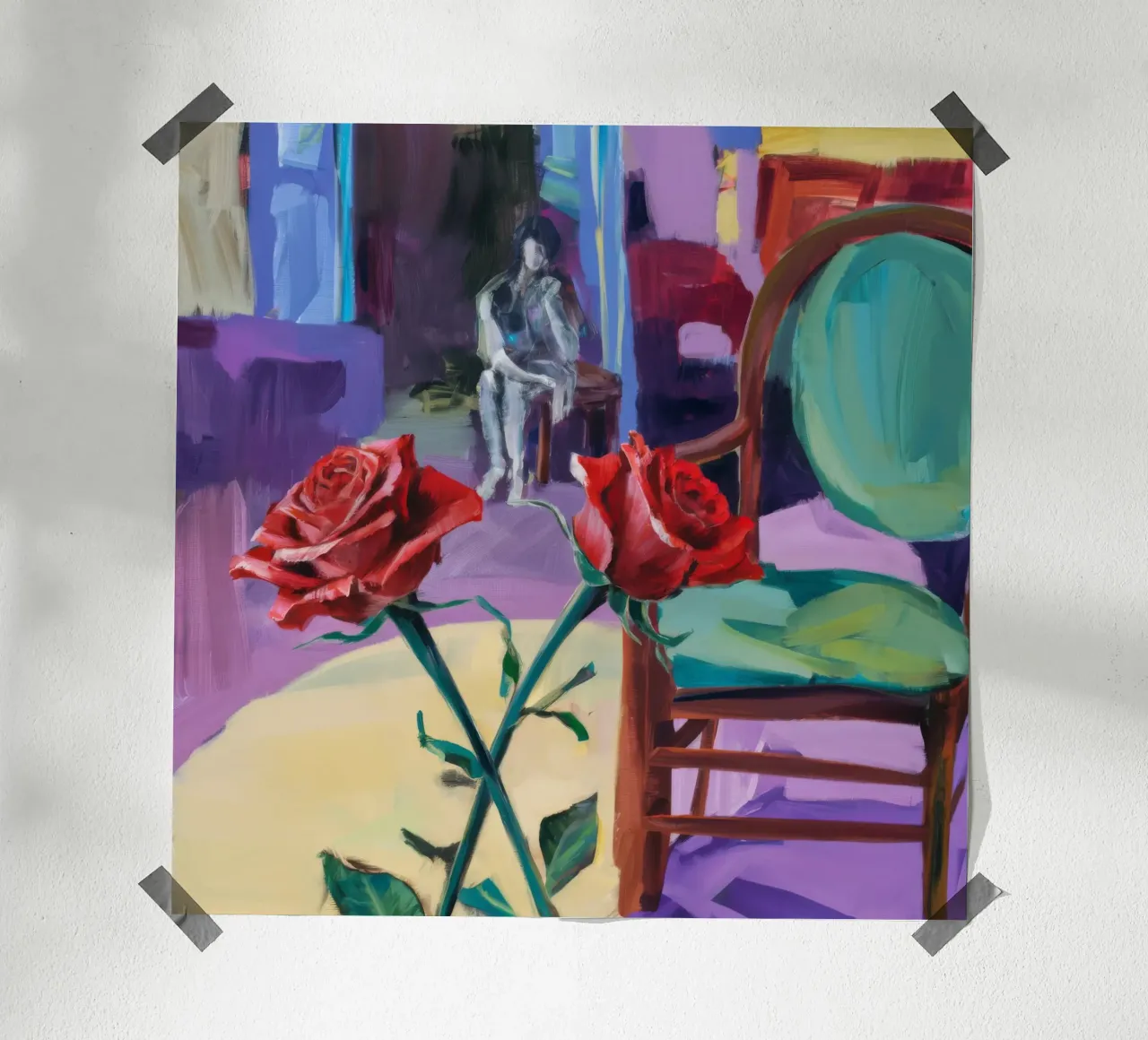 Presenza di Rosa di Velluto poster con telaio in plastica da Mystic Grain