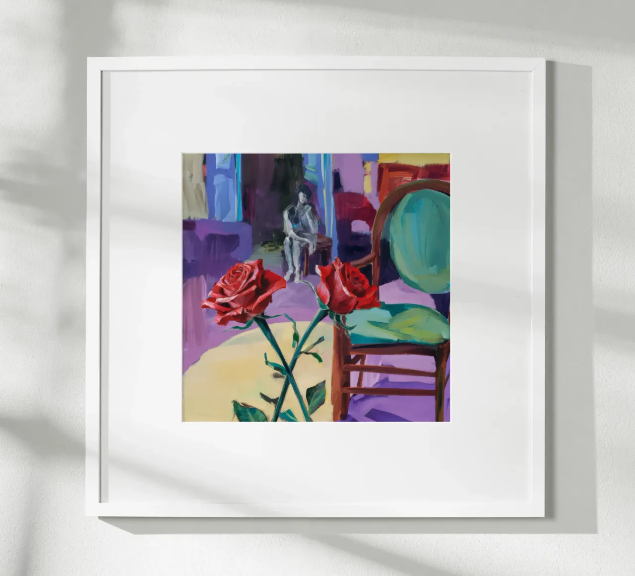 Presenza di Rosa di Velluto poster con telaio in plastica da Mystic Grain