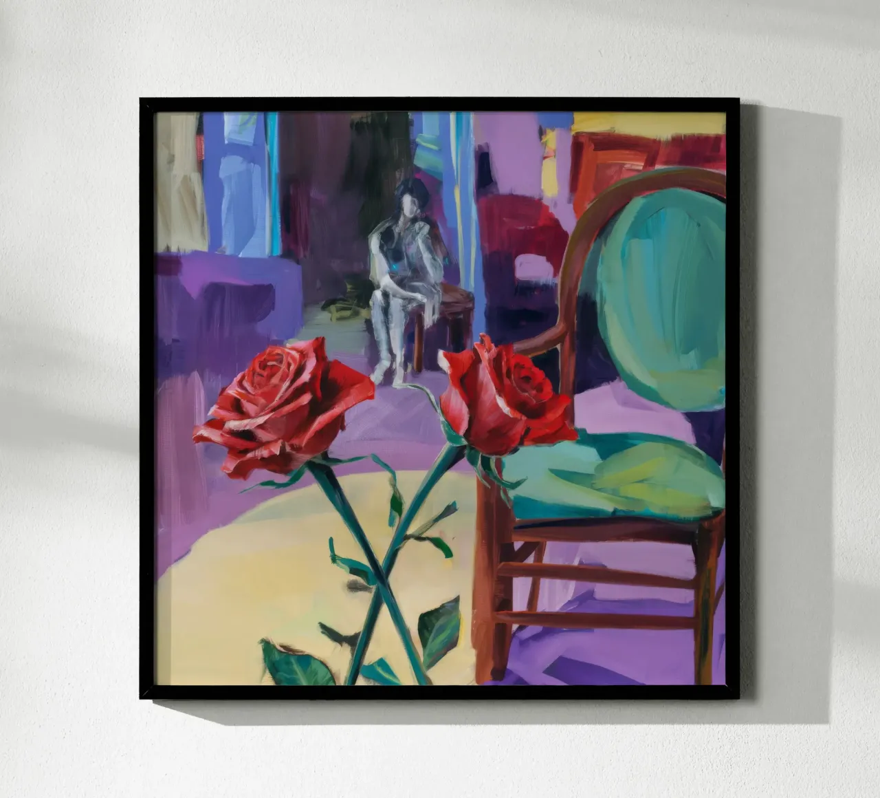 Presenza di Rosa di Velluto poster con telaio in plastica da Mystic Grain