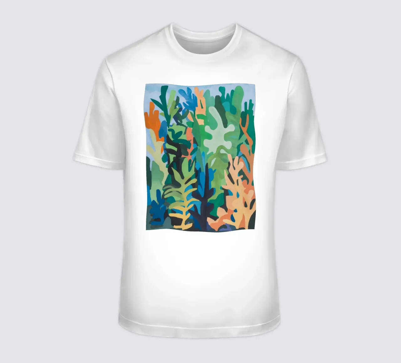 Verdant Abstraction Werveling t-shirt van Mystic Grain