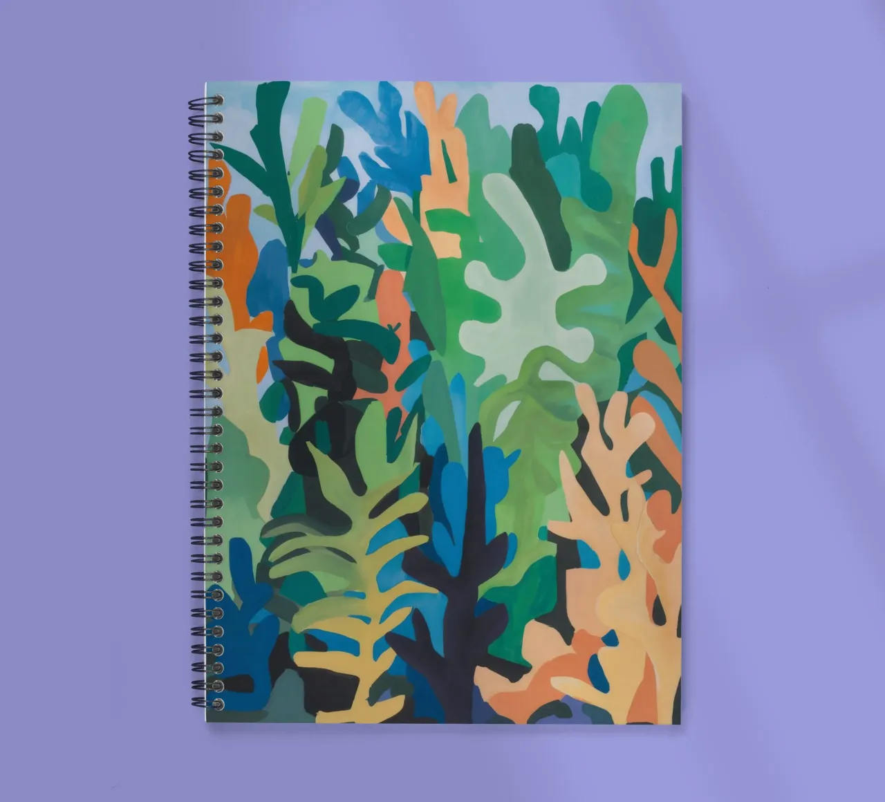 Verdant Abstraction Whirl spiral notebook by Mystic Grain
