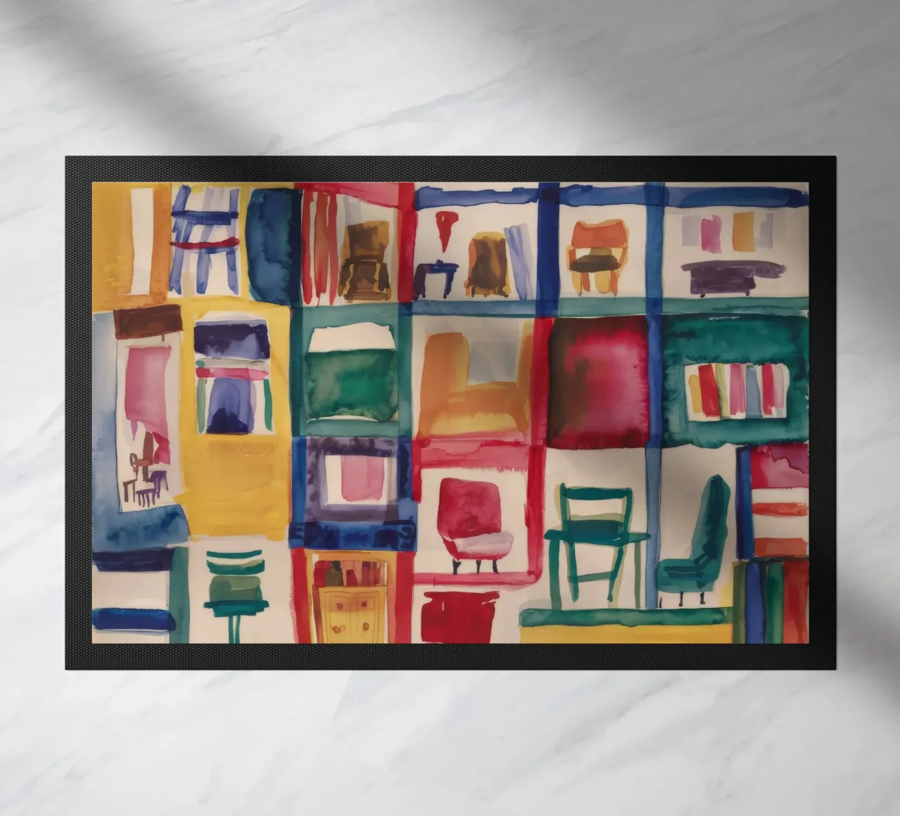 Labirinto di sedie cromatiche zerbino da Mystic Grain