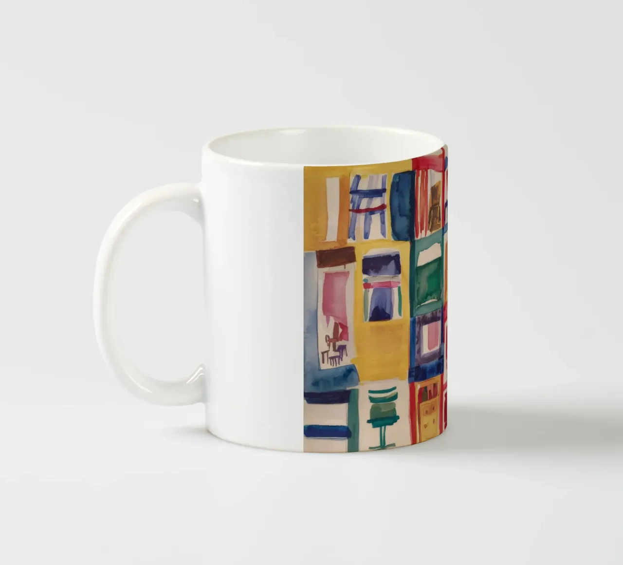 Labirinto di sedie cromatiche tazza in ceramica da Mystic Grain