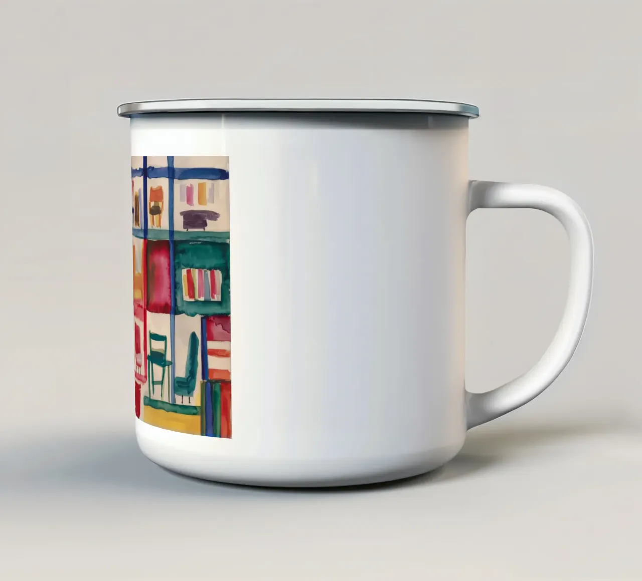 Labirinto di sedie cromatiche tazza in smalto da Mystic Grain