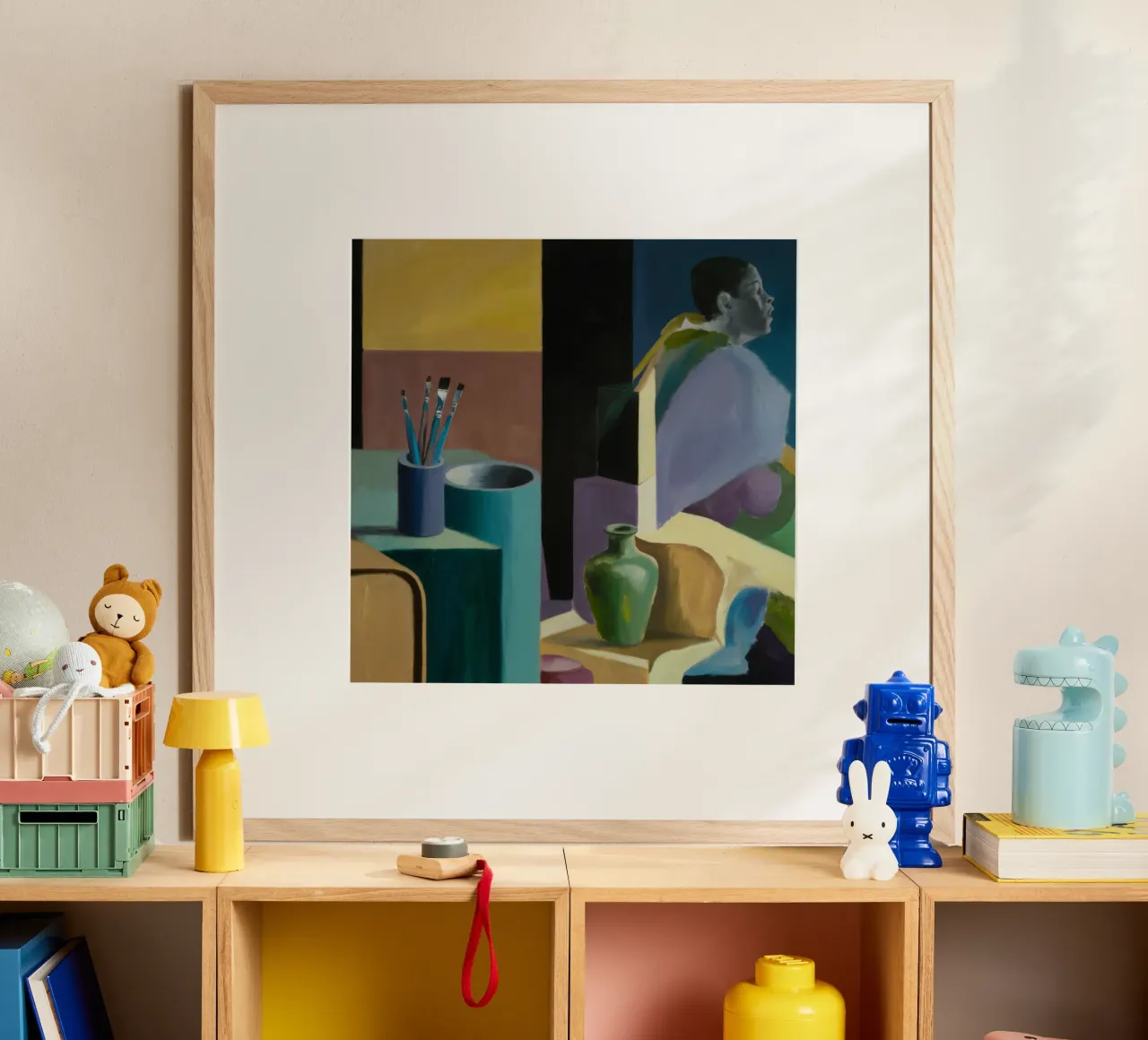Sguardo crepuscolare dell'artista poster con telaio in legno da Mystic Grain