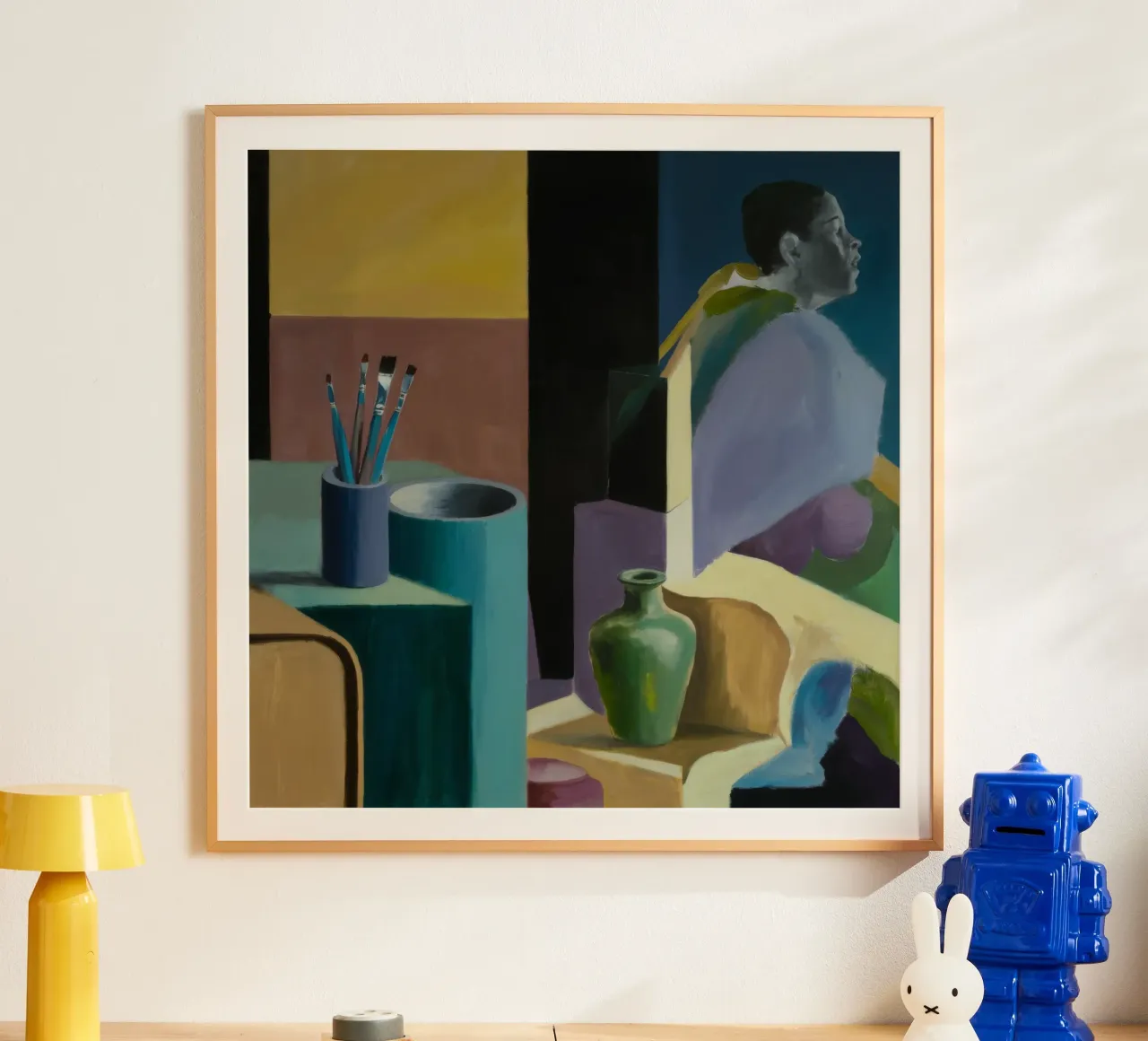 Sguardo crepuscolare dell'artista poster con telaio in legno da Mystic Grain