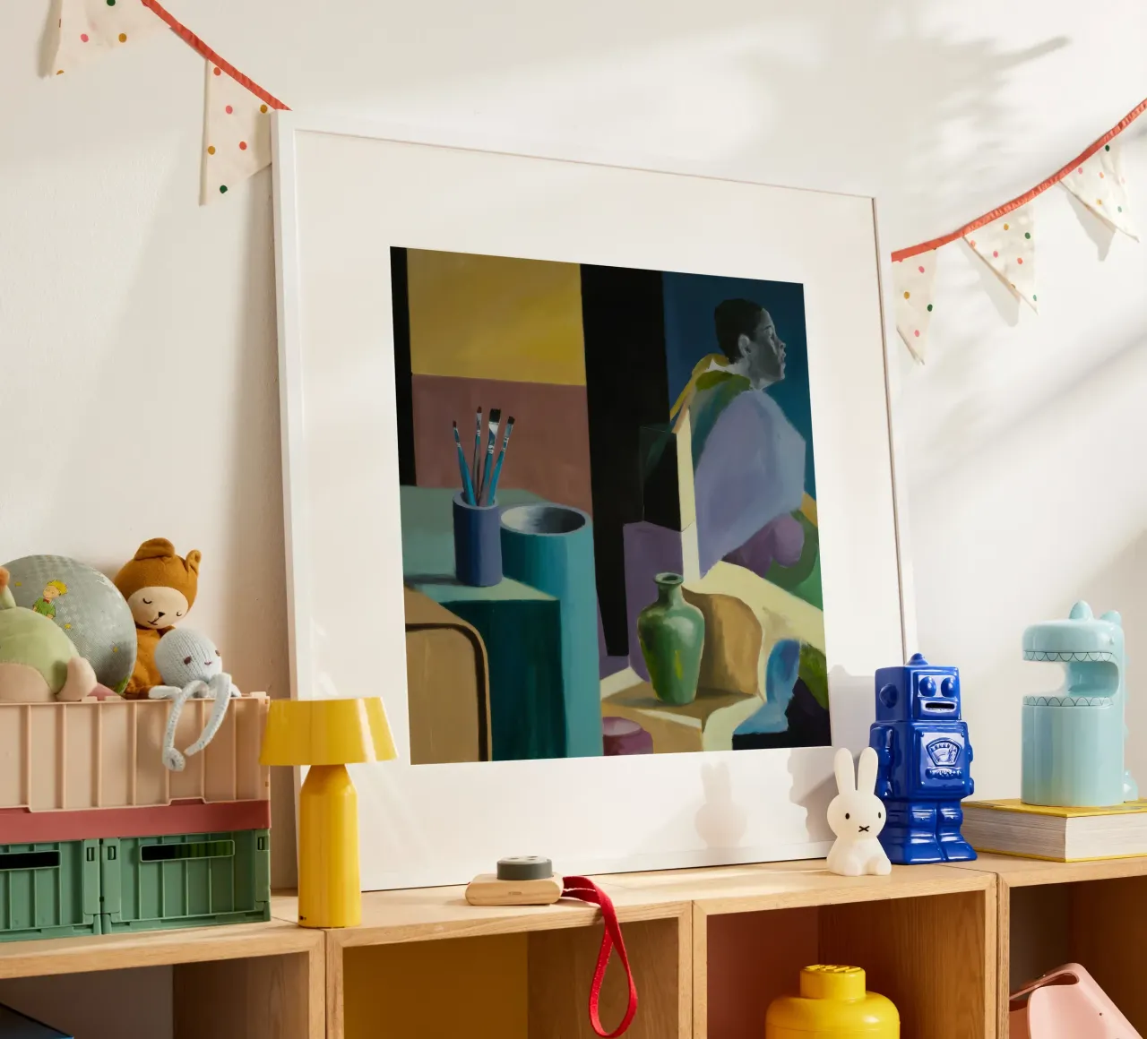 Sguardo crepuscolare dell'artista poster con telaio in legno da Mystic Grain