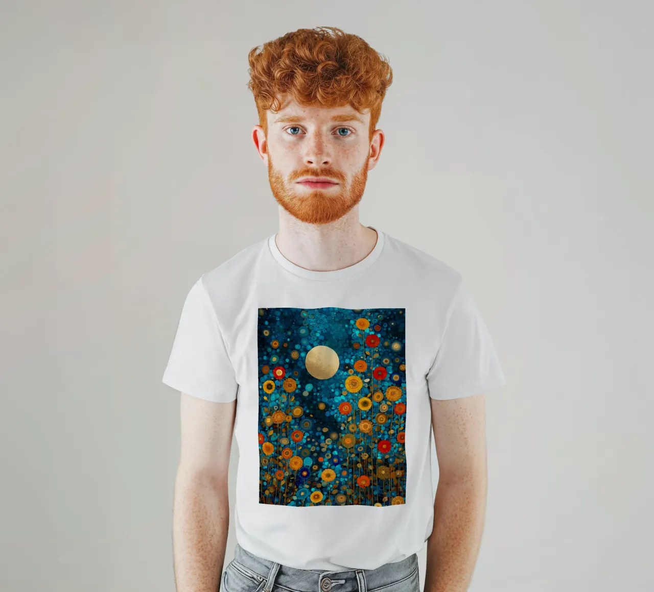 Flowers Garden Abstract D, style Gustav Klimt t-shirt by Mateo