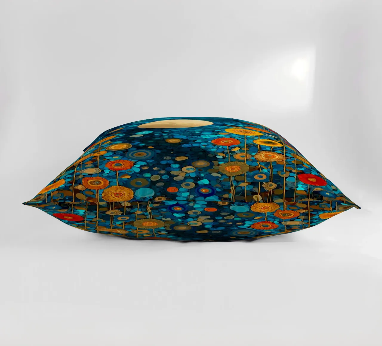 Flowers Garden Abstract D, style Gustav Klimt decorative cushion by Mateo