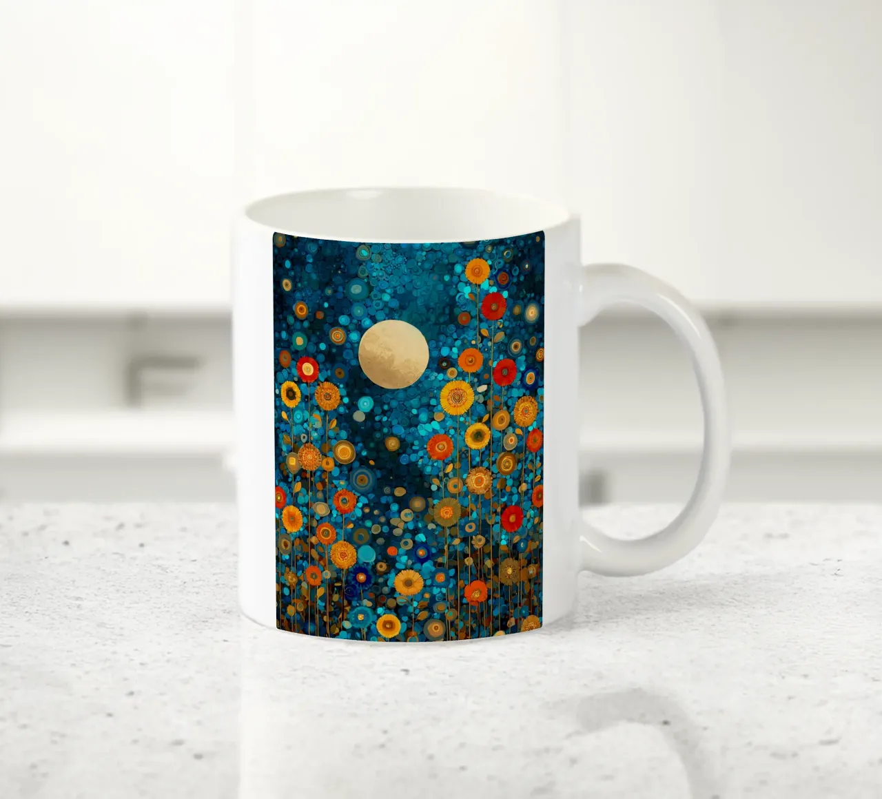 Flowers Garden Abstract D, style Gustav Klimt tazza in ceramica da Mateo