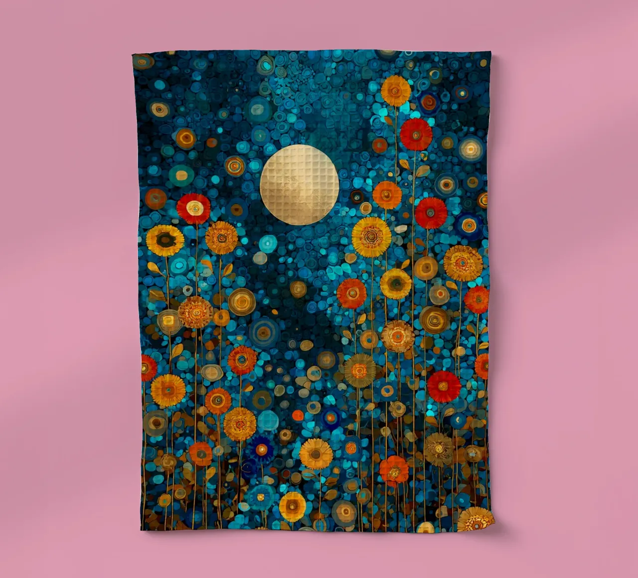 Flowers Garden Abstract D, style Gustav Klimt canovaccio da cucina da Mateo