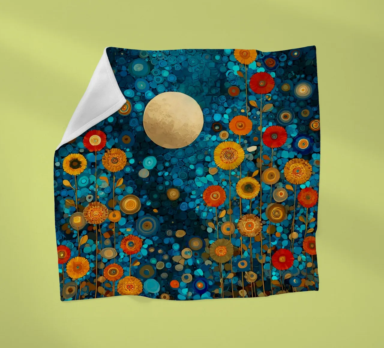 Flowers Garden Abstract D, style Gustav Klimt coperta in pile da Mateo