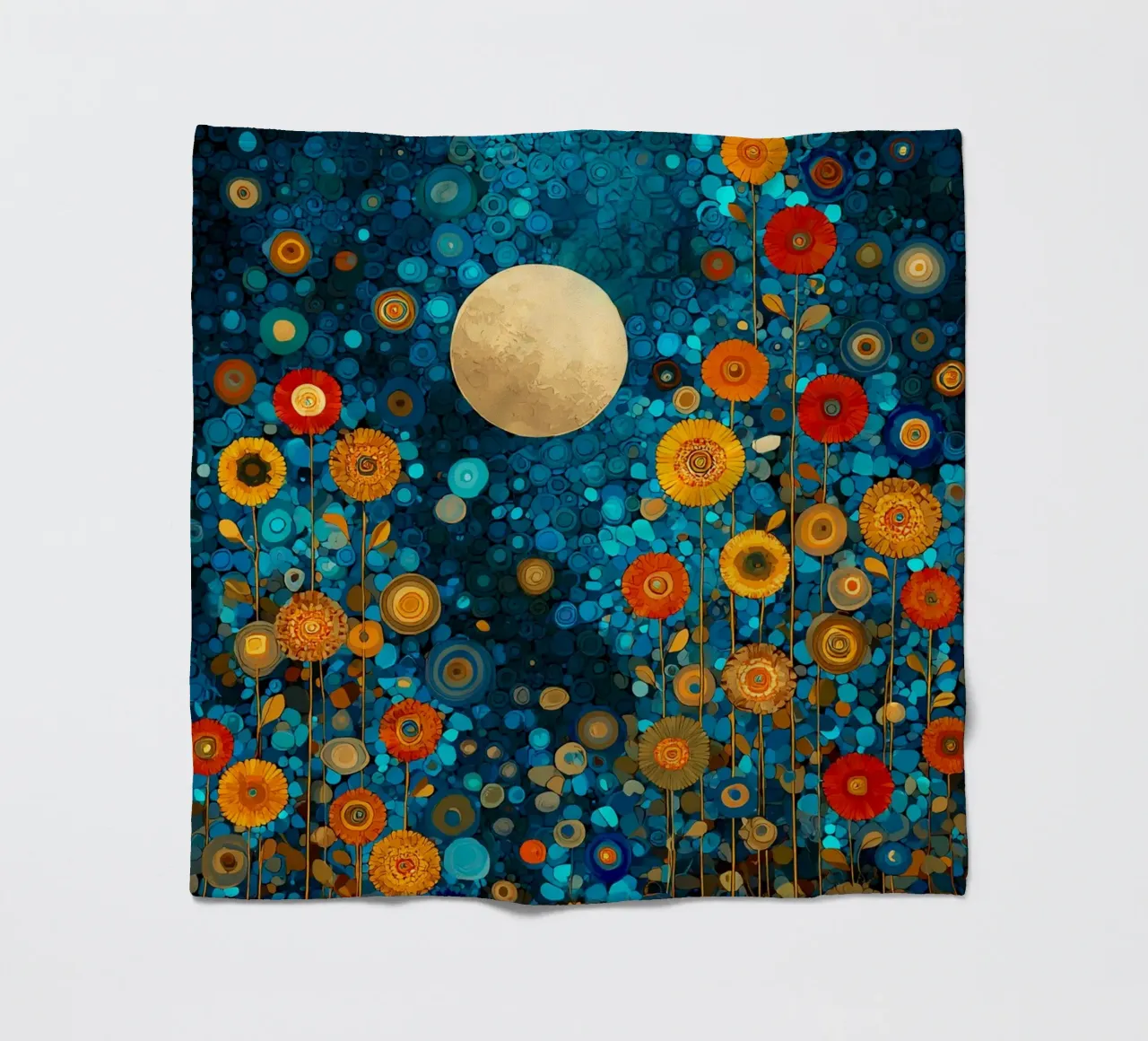 Flowers Garden Abstract D, style Gustav Klimt coperta in pile da Mateo