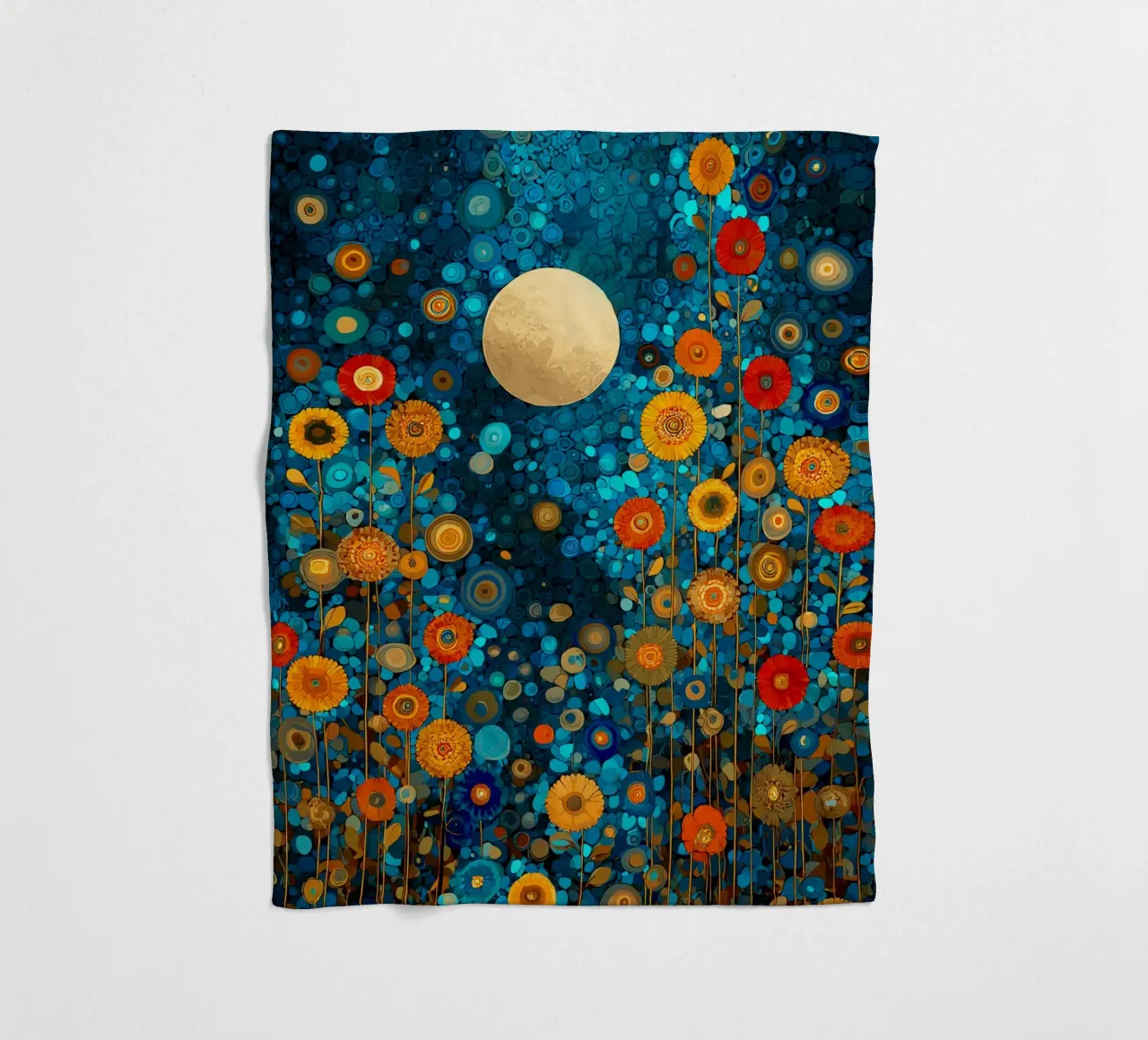 Flowers Garden Abstract D, style Gustav Klimt coperta in pile da Mateo