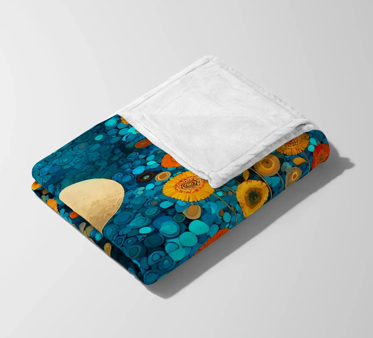 Flowers Garden Abstract D, style Gustav Klimt coperta in pile da Mateo