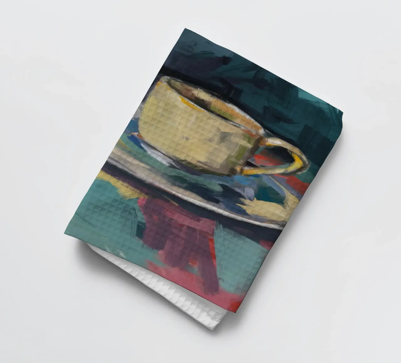 Cup of Solitude tea towel by Mystic Grain