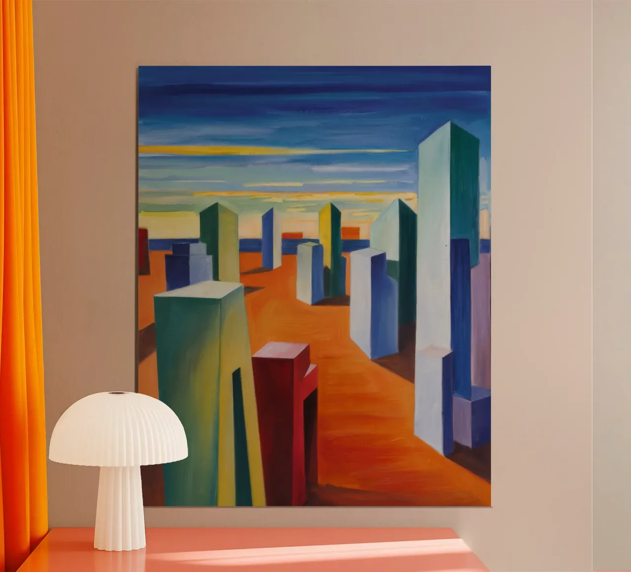 Lo skyline dei sogni poster con telaio in alluminio da Mystic Grain