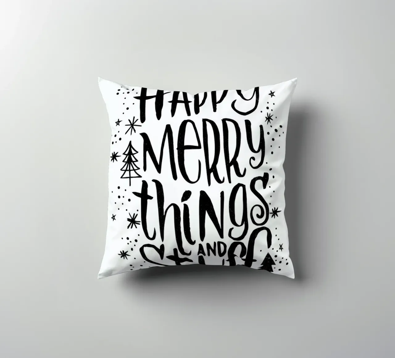Happy Merry cuscino da Matthew Taylor Wilson
