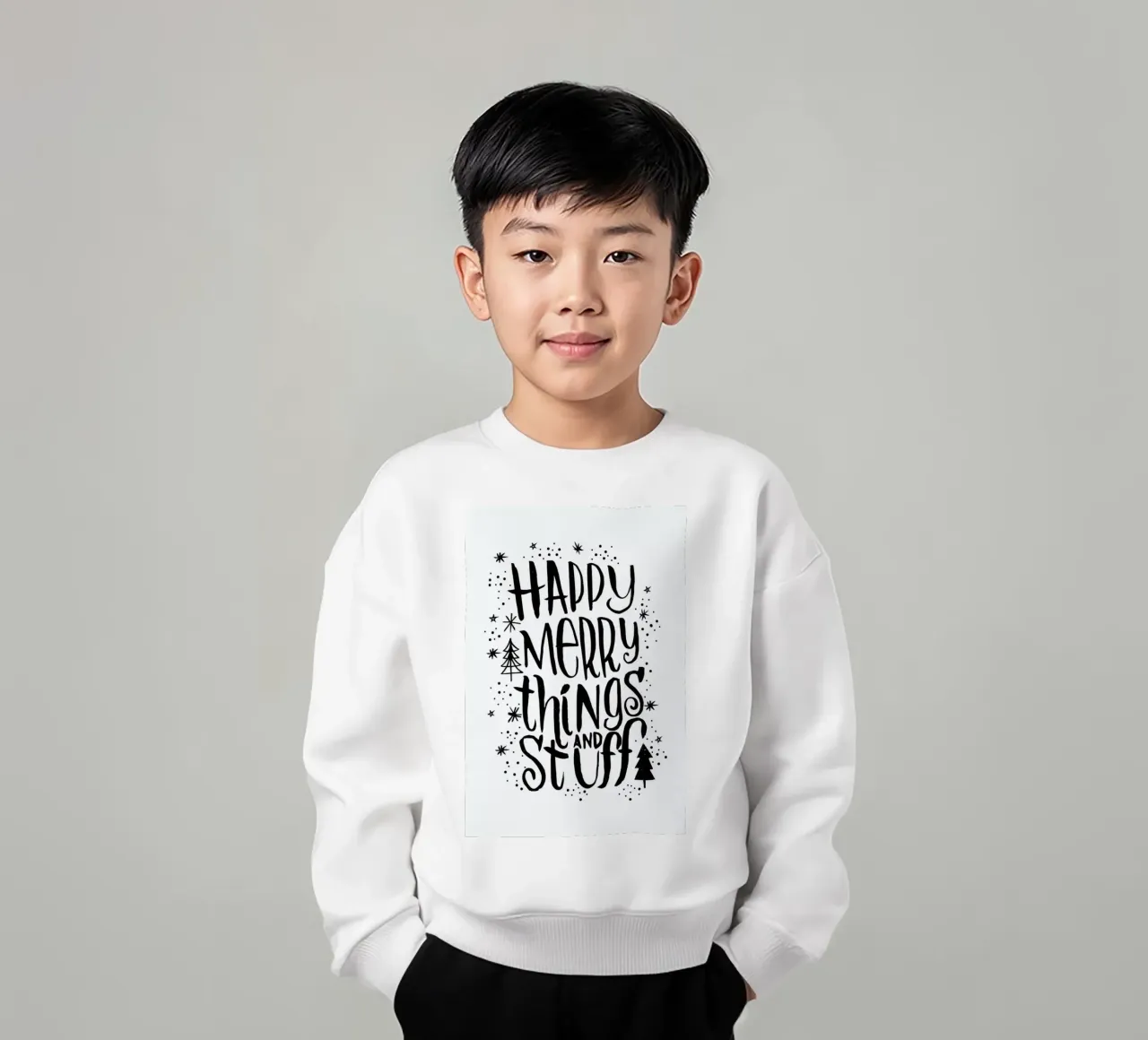Happy Merry kinder sweatshirt van Matthew Taylor Wilson