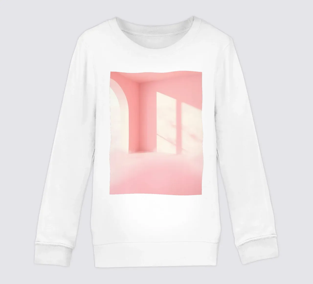 Interni rosa tenue con la luce del sole che proietta ombre in un'atmosfera da sogno. felpa bambino da DesignDoodle