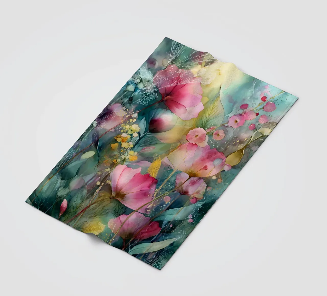 Flowers Watercolor art A coperta in pile da Mateo