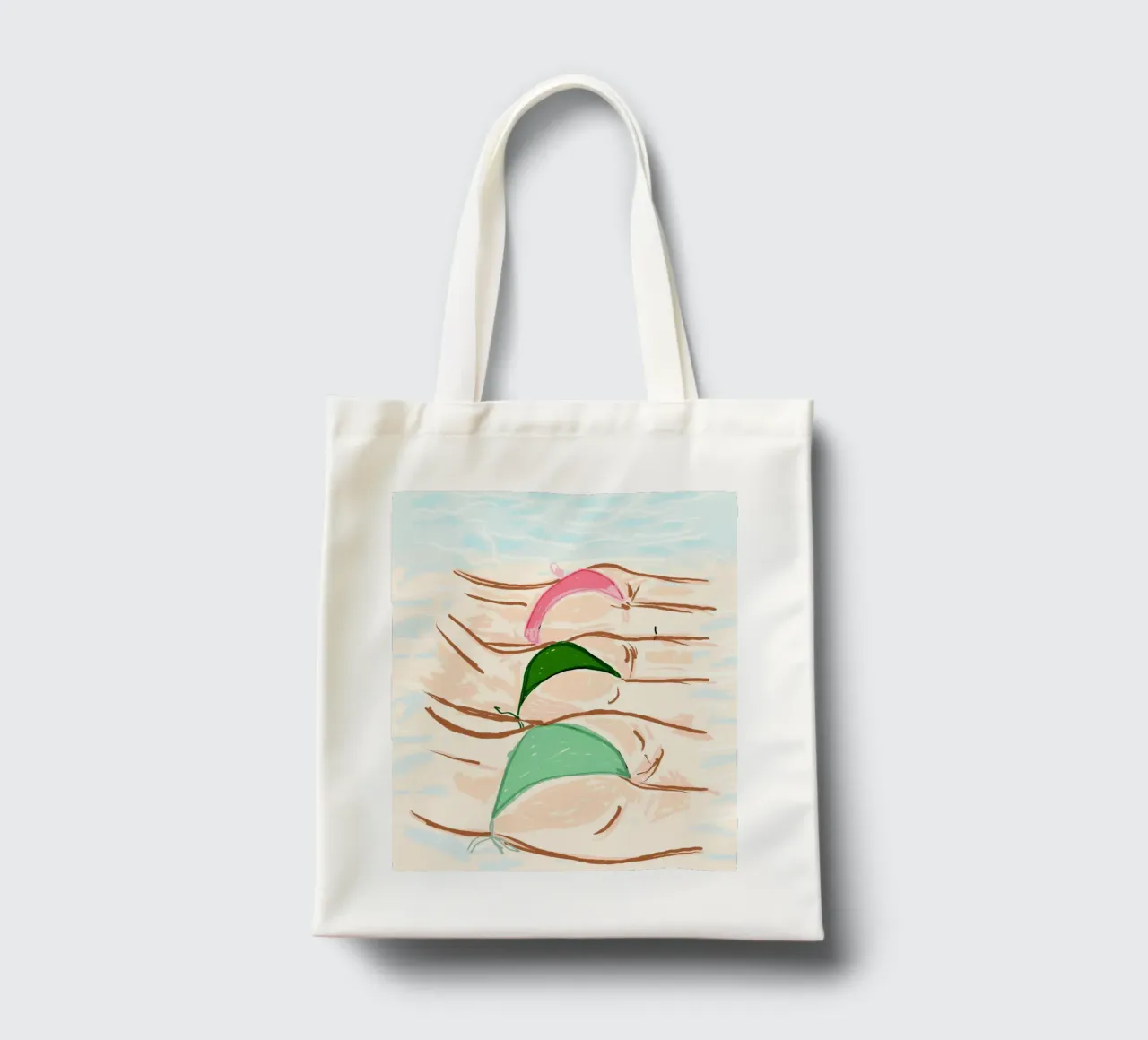 Giornata in spiaggia con bikini pastello borsa in juta da EDMPROJECT