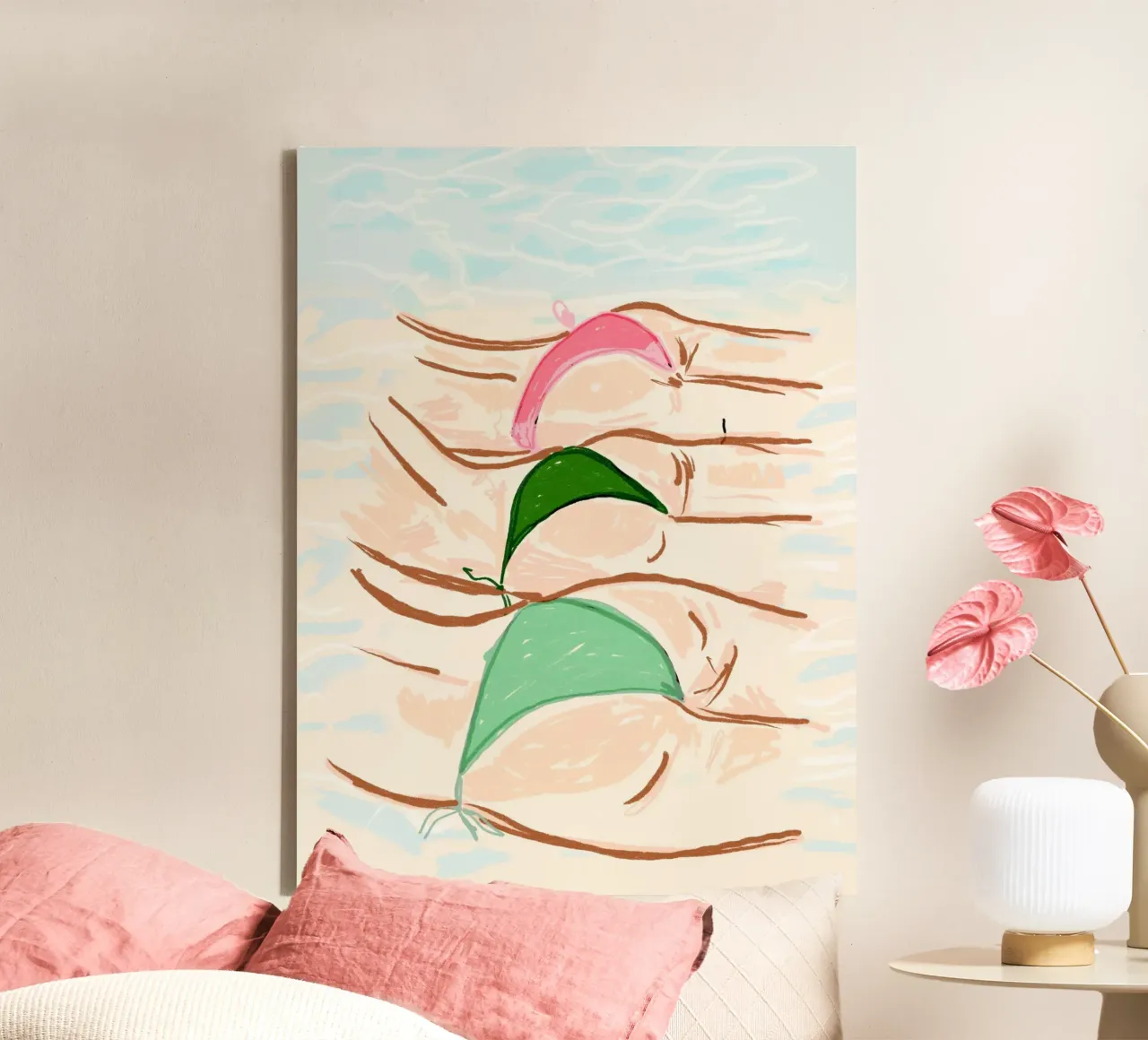 Giornata in spiaggia con bikini pastello tela da EDMPROJECT