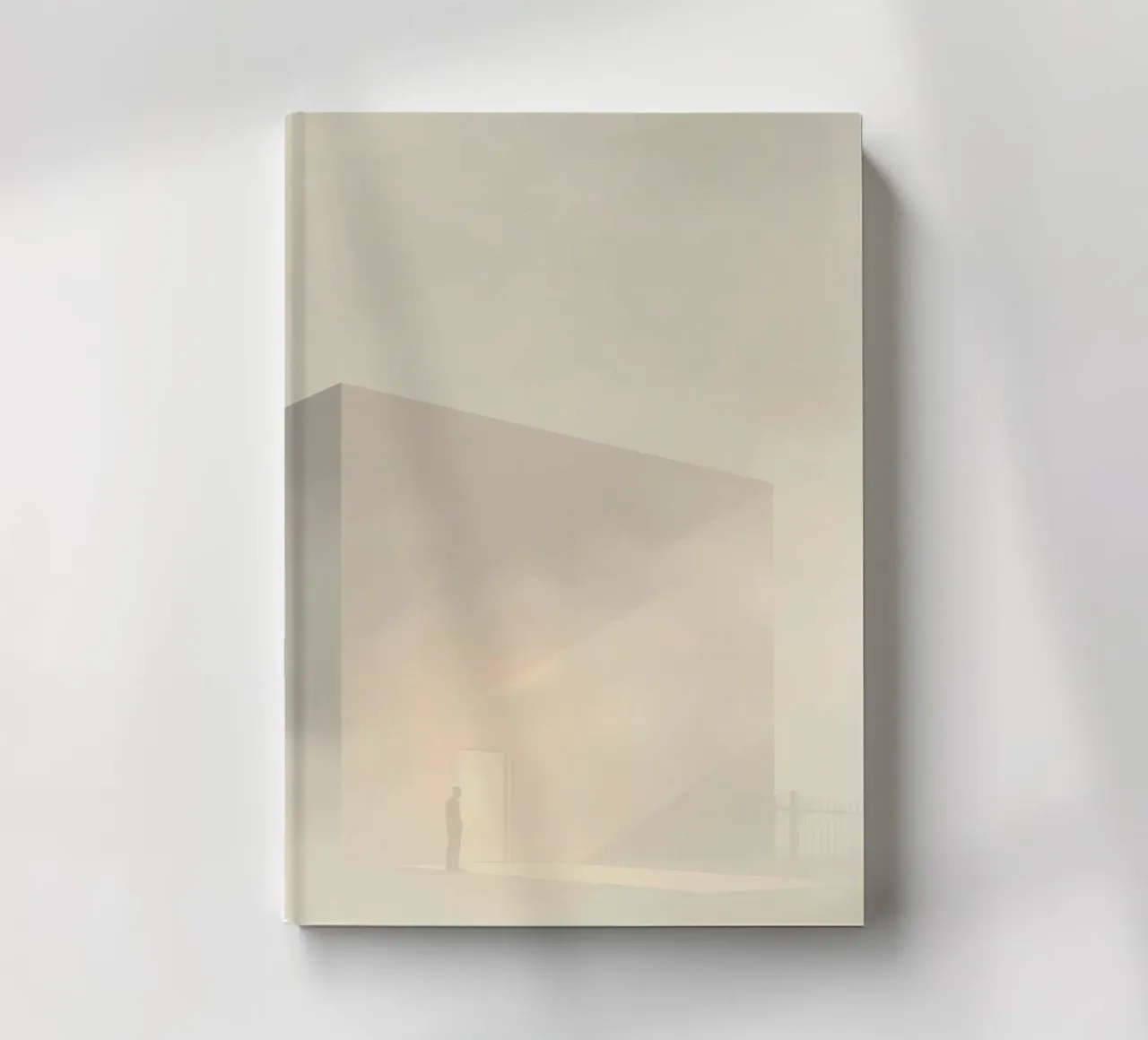 un homme se tient devant une porte lumineuse dans un paysage brumeux carnet de notes de DesignDoodle