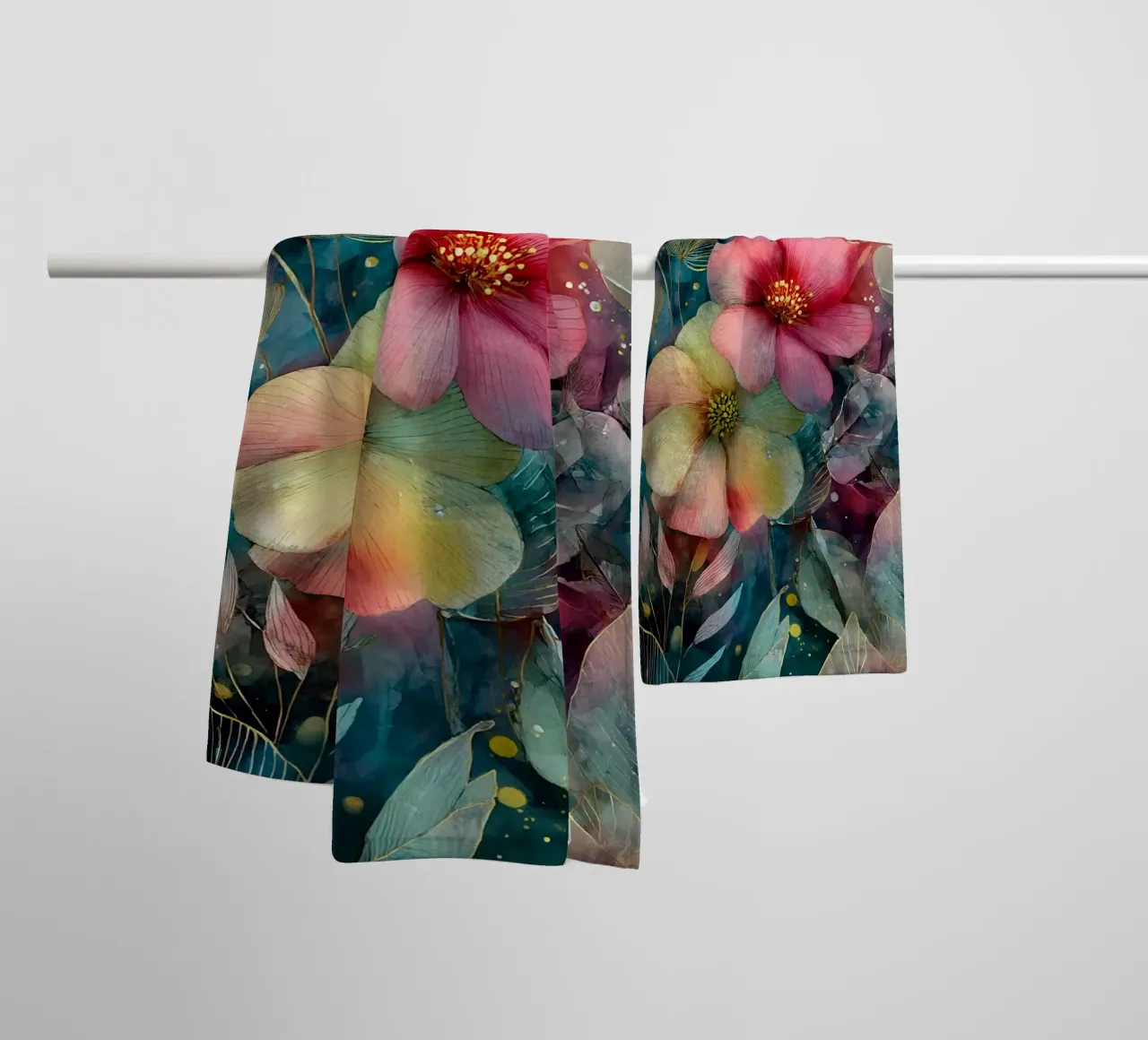 Flowers Watercolor art C asciugamano da bagno da Mateo