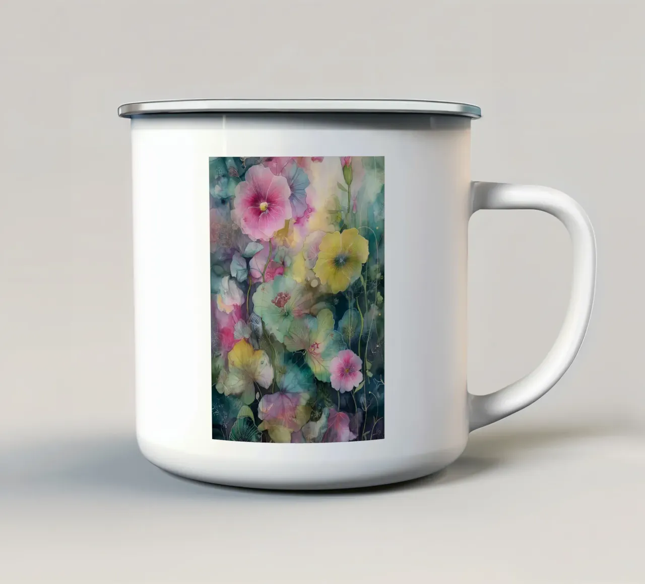 Flowers Watercolor art D tazza in smalto da Mateo
