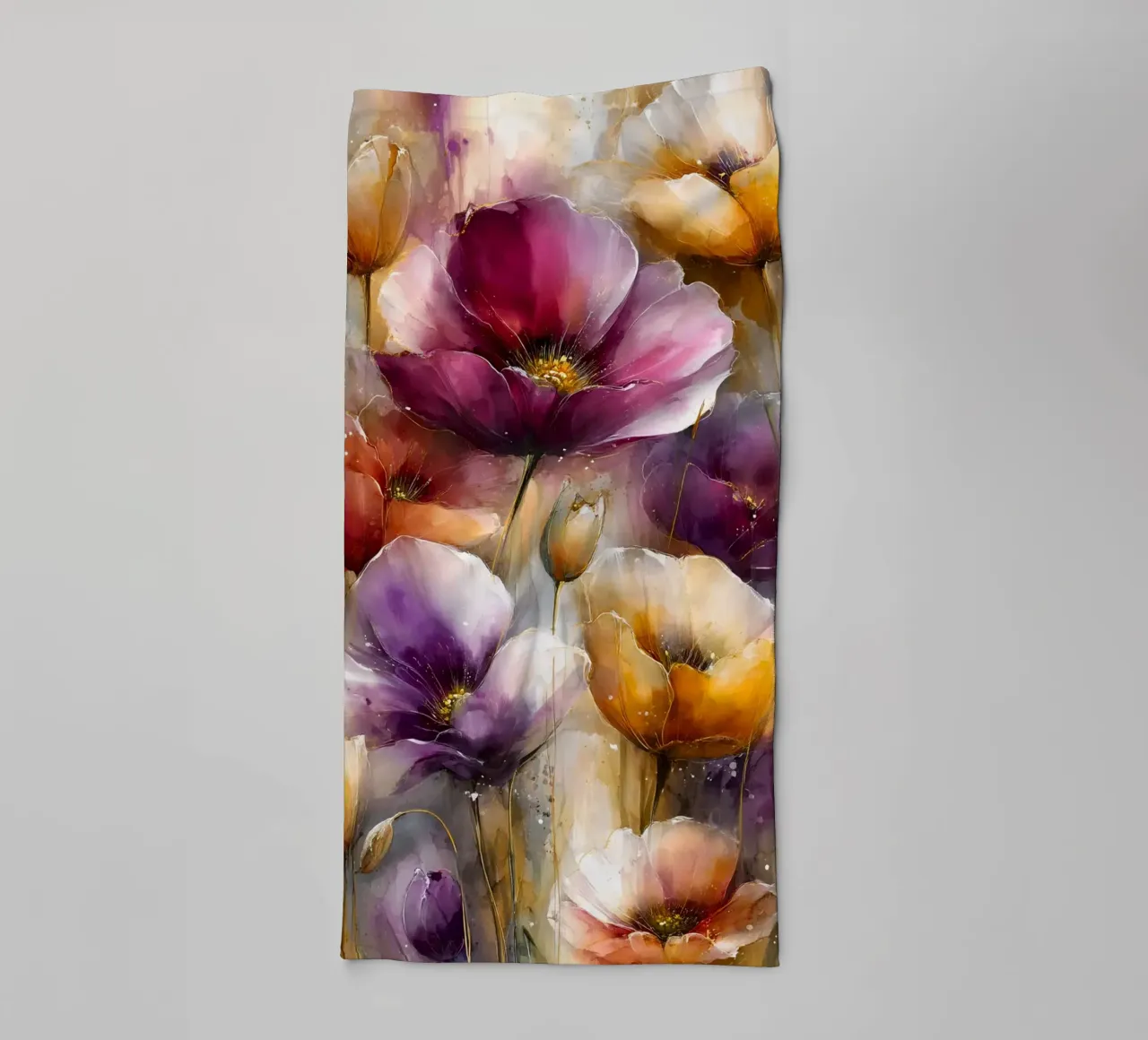 Wildflowers Poppy Abstract art A asciugamano da bagno da Mateo