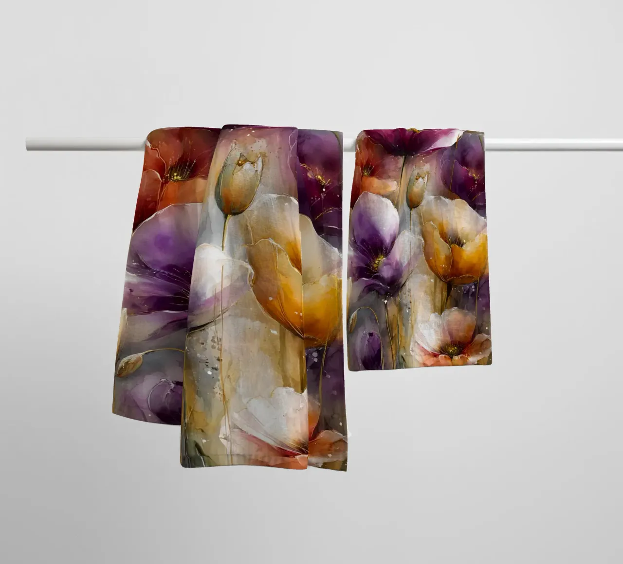 Wildflowers Poppy Abstract art A asciugamano da bagno da Mateo
