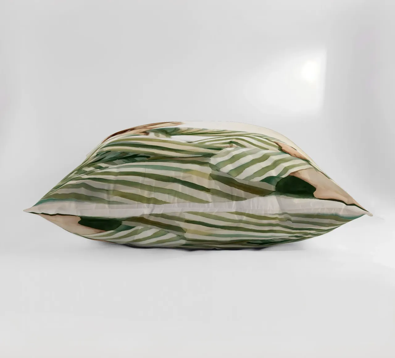 Portrait d'une femme assise, vêtue d'une robe verte à rayures coussin de Take Your Art BV