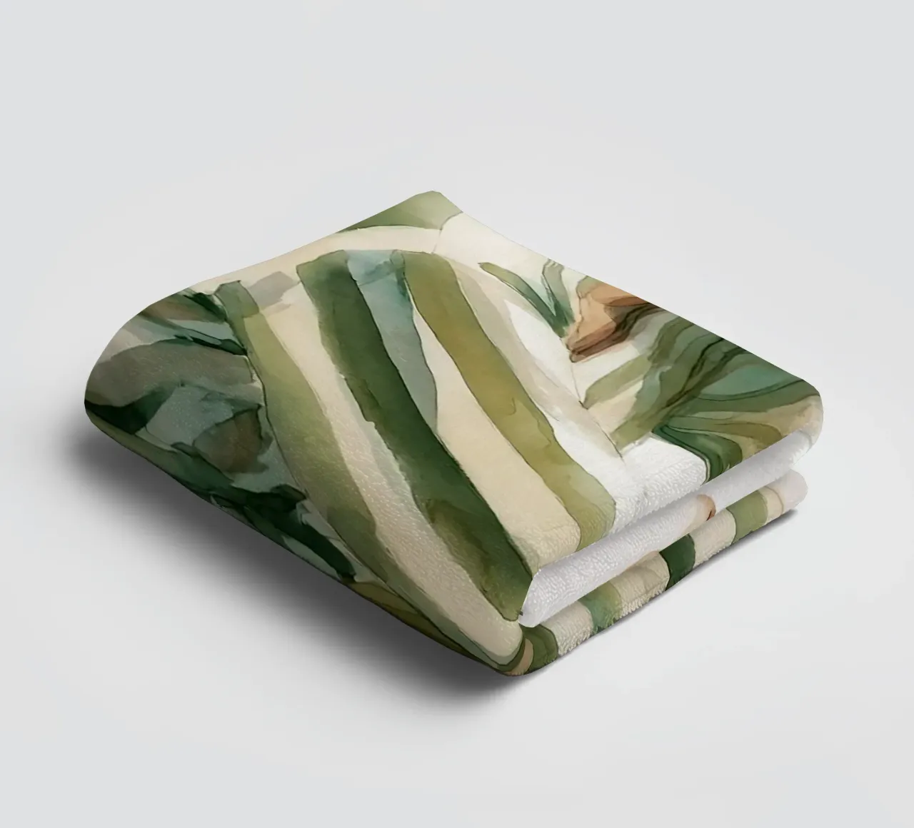 Portrait d'une femme assise, vêtue d'une robe verte à rayures serviette de bain de Take Your Art BV