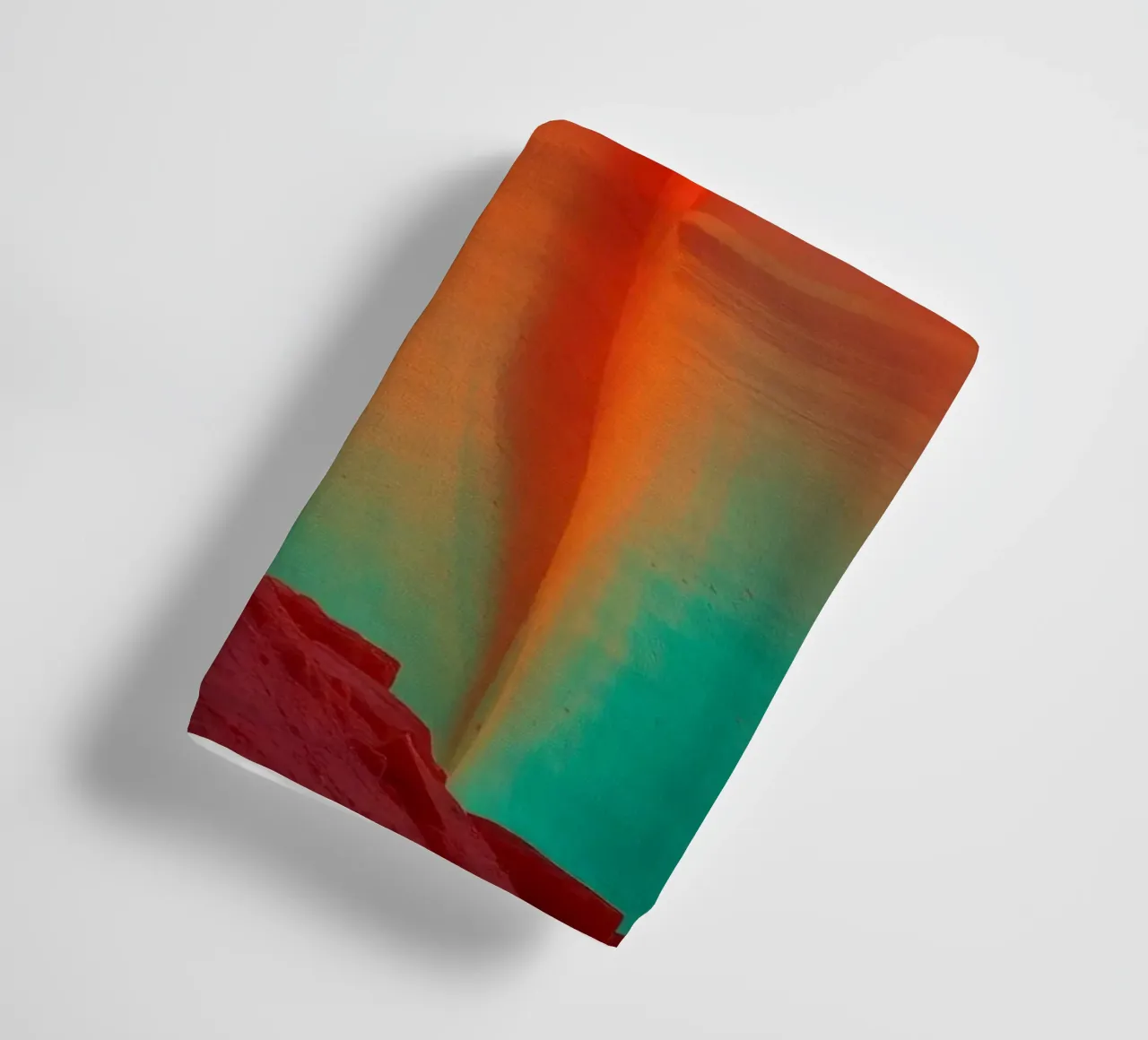 Solar flare illuminating orange cliffs in enchanting desert towel by DesignDoodle
